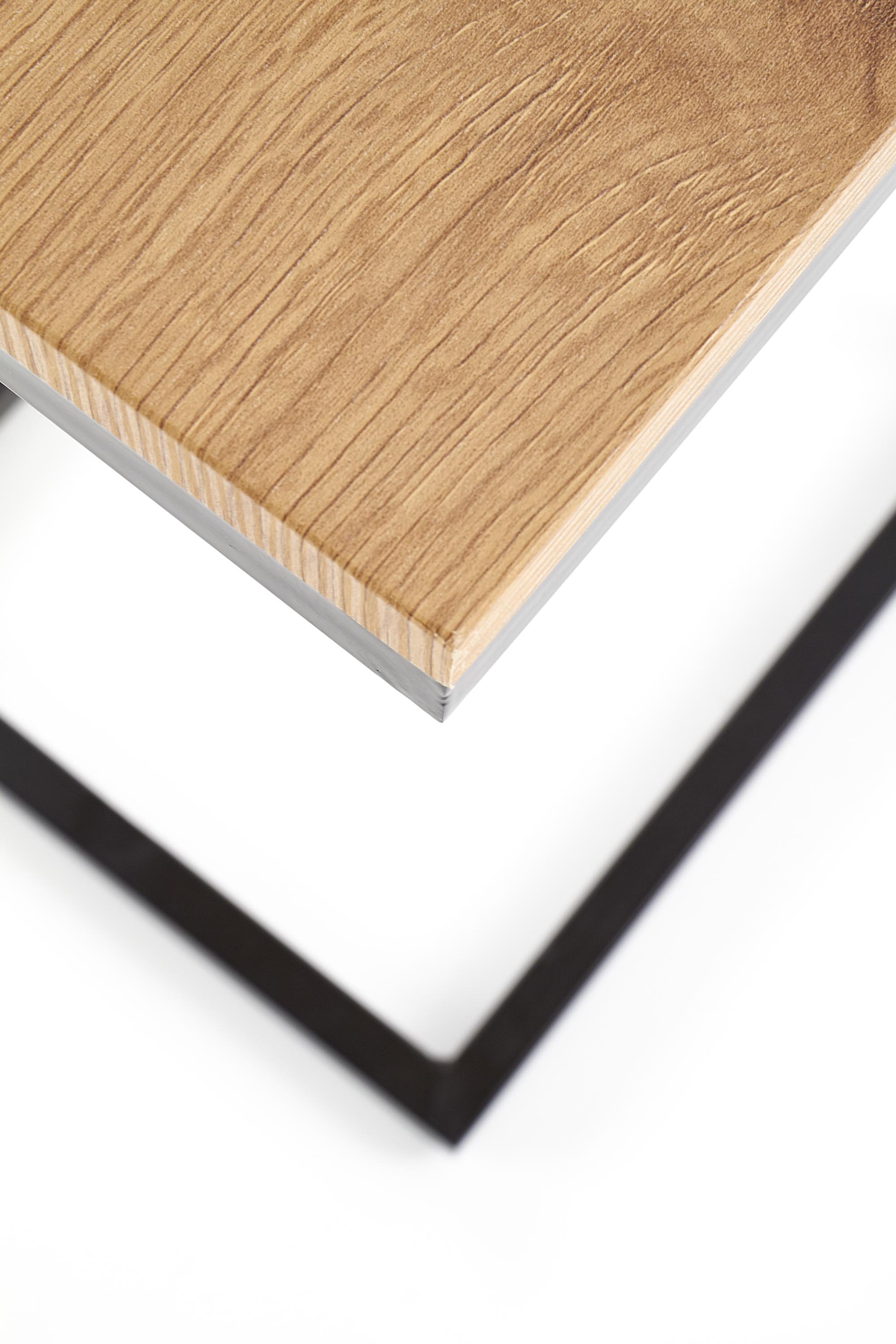 NISA konferenčný stolík konštrukcia - čierna, doska - dub zlatý