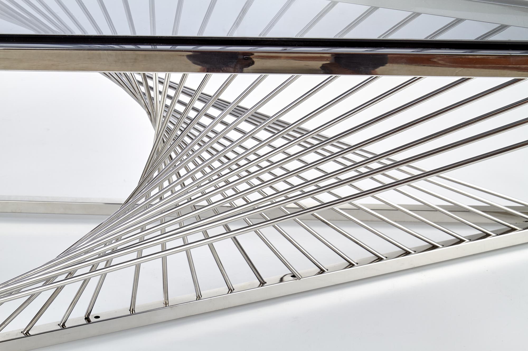 INFINITY konferenčný stolík, konštrukcia - strieborná, sklo - dymové