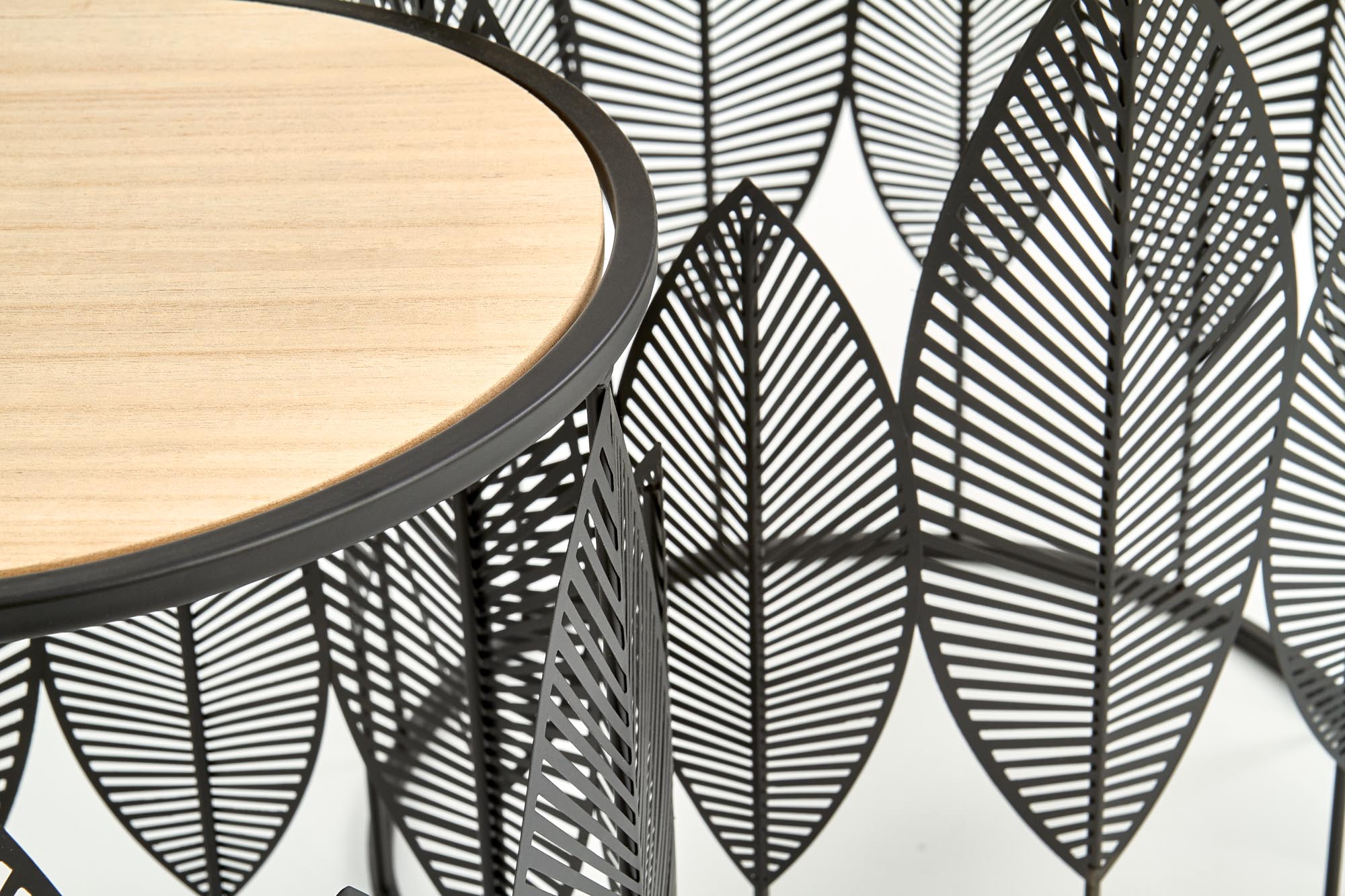 FOLLA zostava dvoch konferenčných stolíkov čierna / prírodná