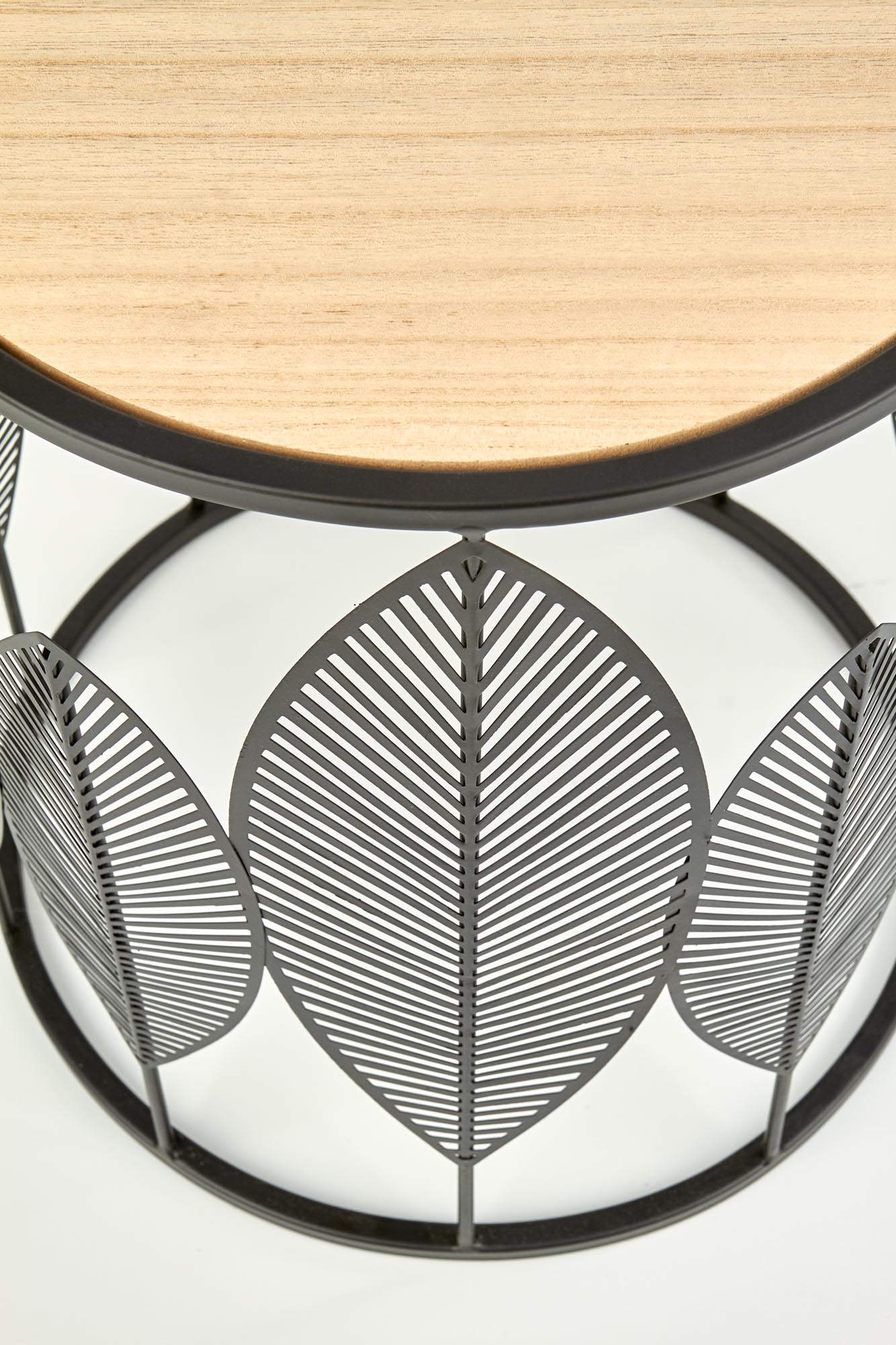 FOLLA zostava dvoch konferenčných stolíkov čierna / prírodná