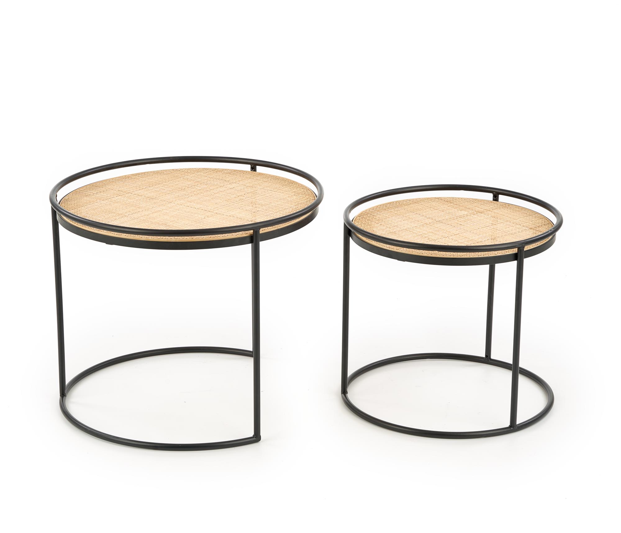 MANADO zostava dvoch konf. stolíkov čierna / prírodná