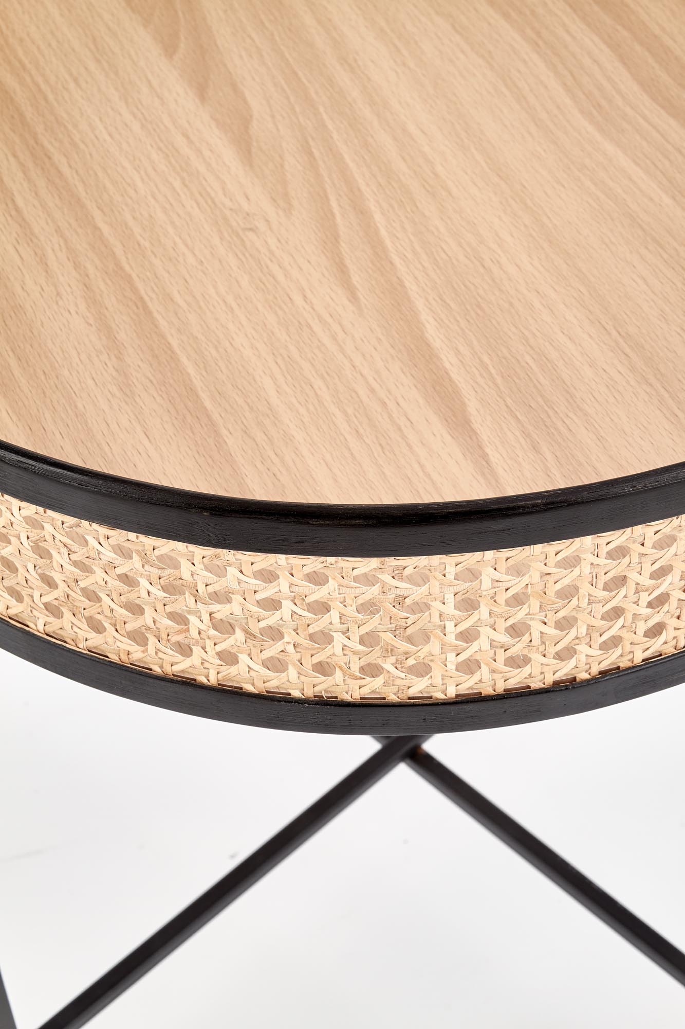 LANIPA konferenčný stôl čierna / rattan prírodná