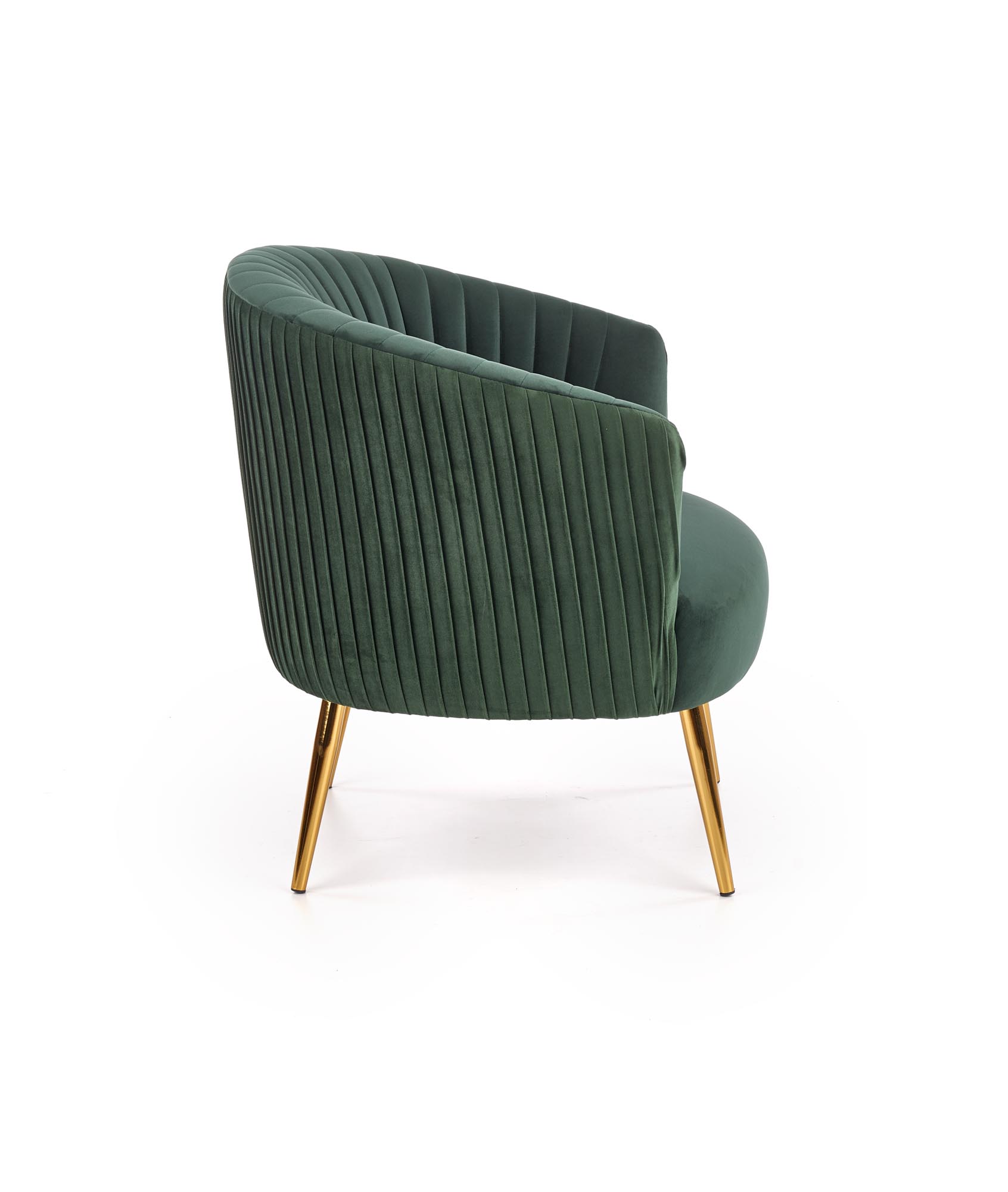 CROWN relaxačné kreslo tmavo zelená / zlatá