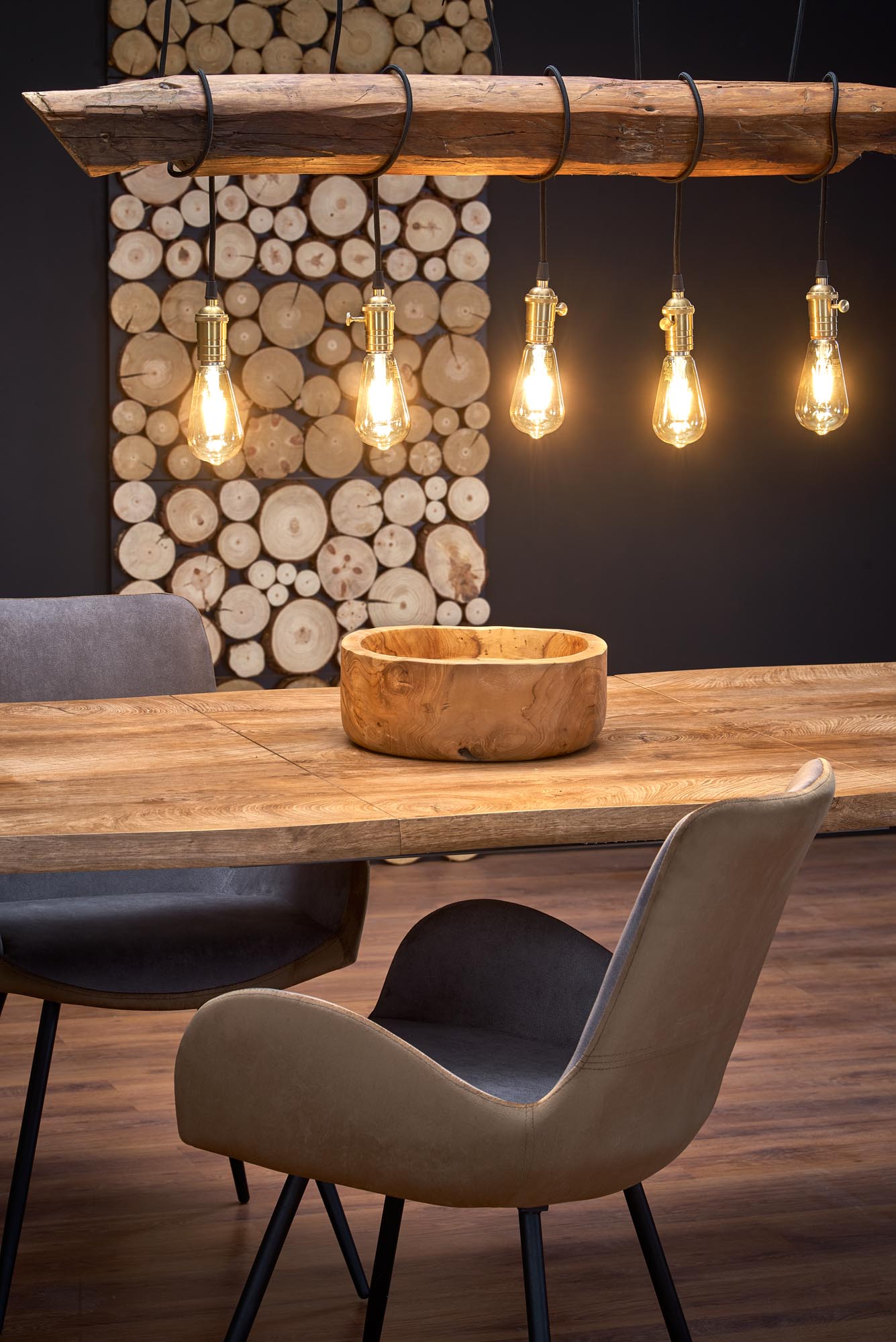 DICKSON rozkladací stôl, doska - prírodná, nohy - čierna