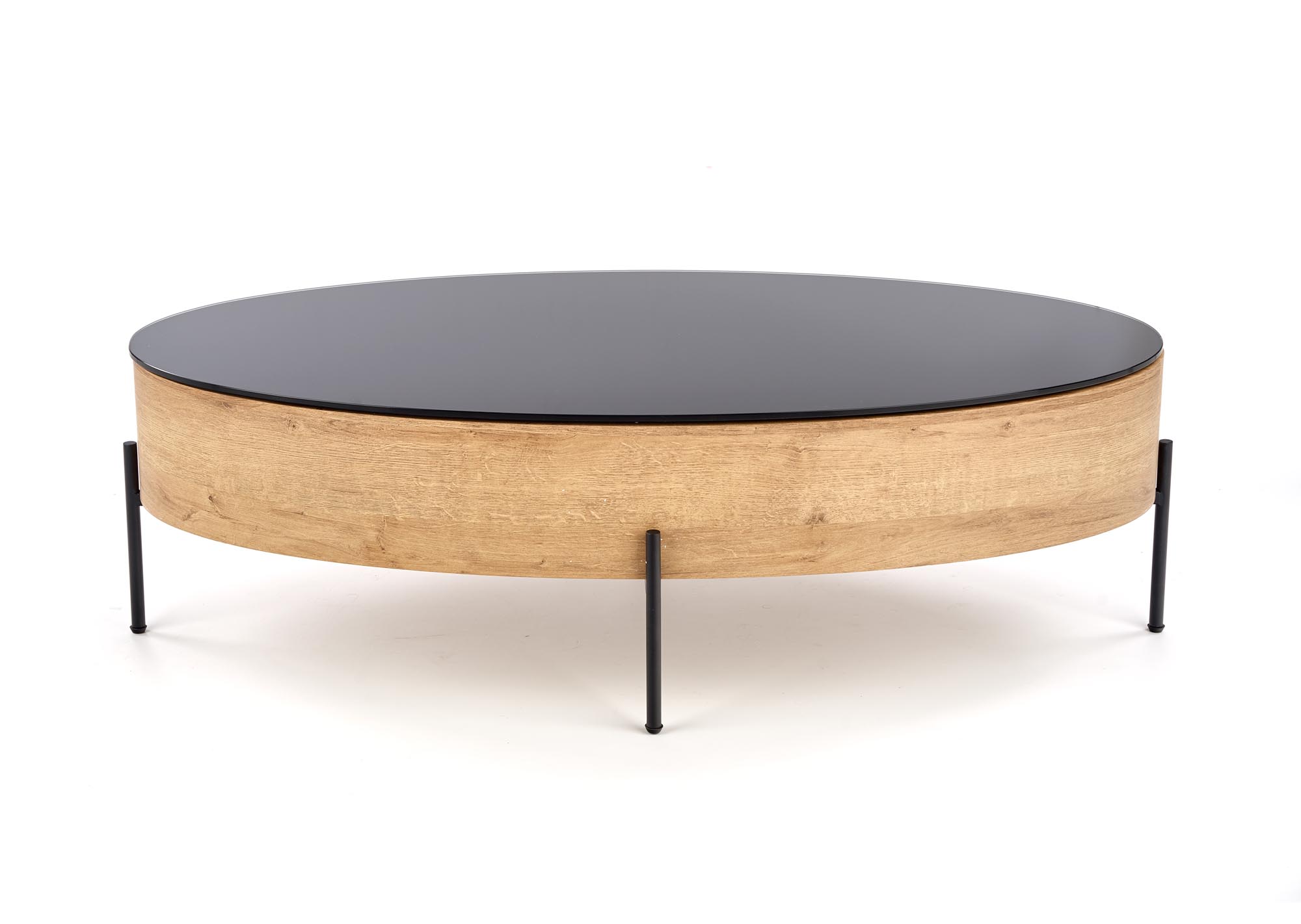 ZENGA konferenčný stolík čierna / dub zlatý