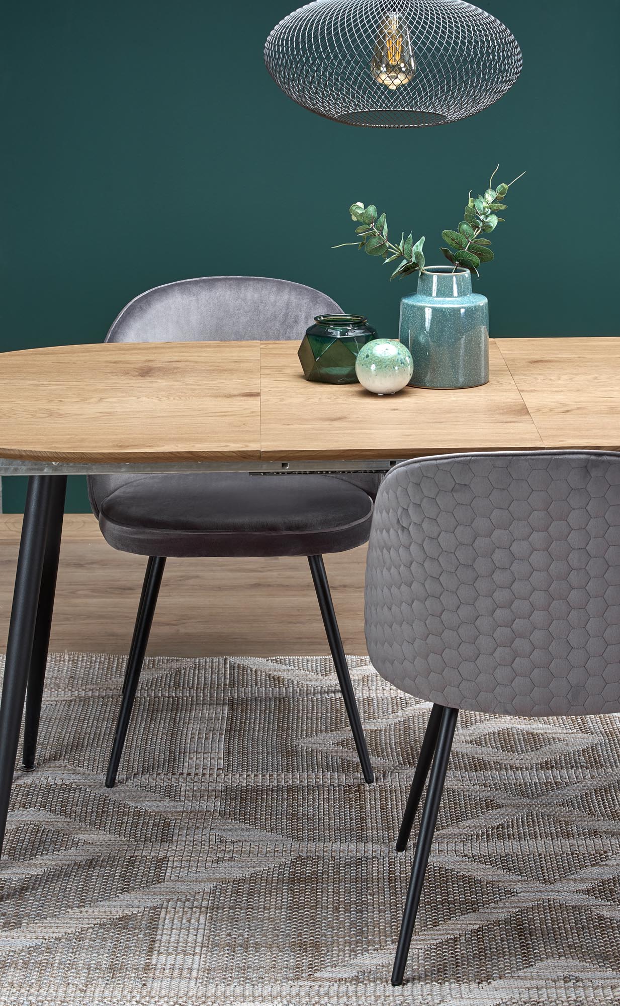 COLORADO rozkladací stôl, doska - dab zlatá, konštrukcia - čierna