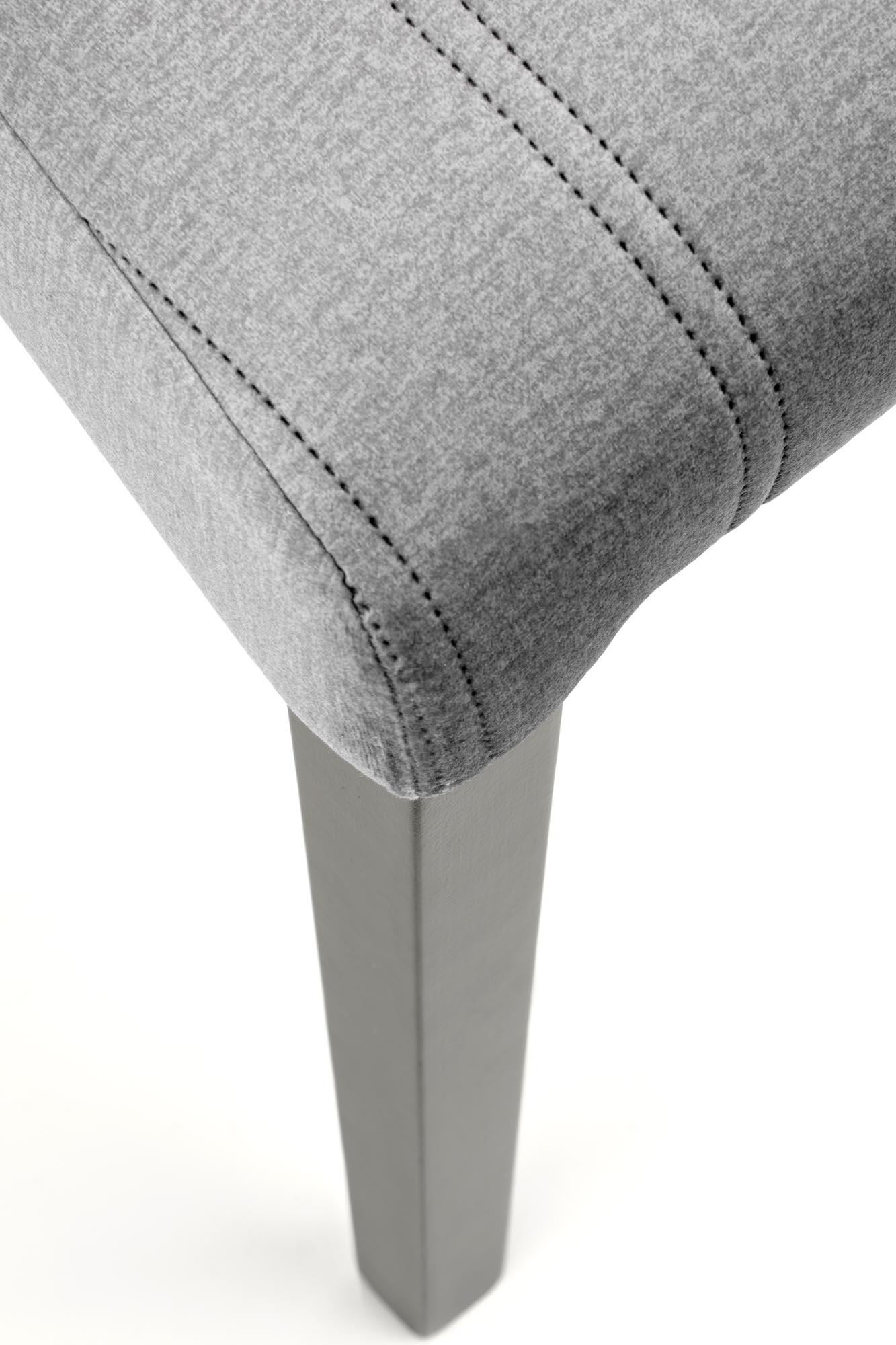 DIEGO 2 jedálenská stolička čierna / čal. zamat prešívané pásy - MONOLITH 85 (svetlošedá)