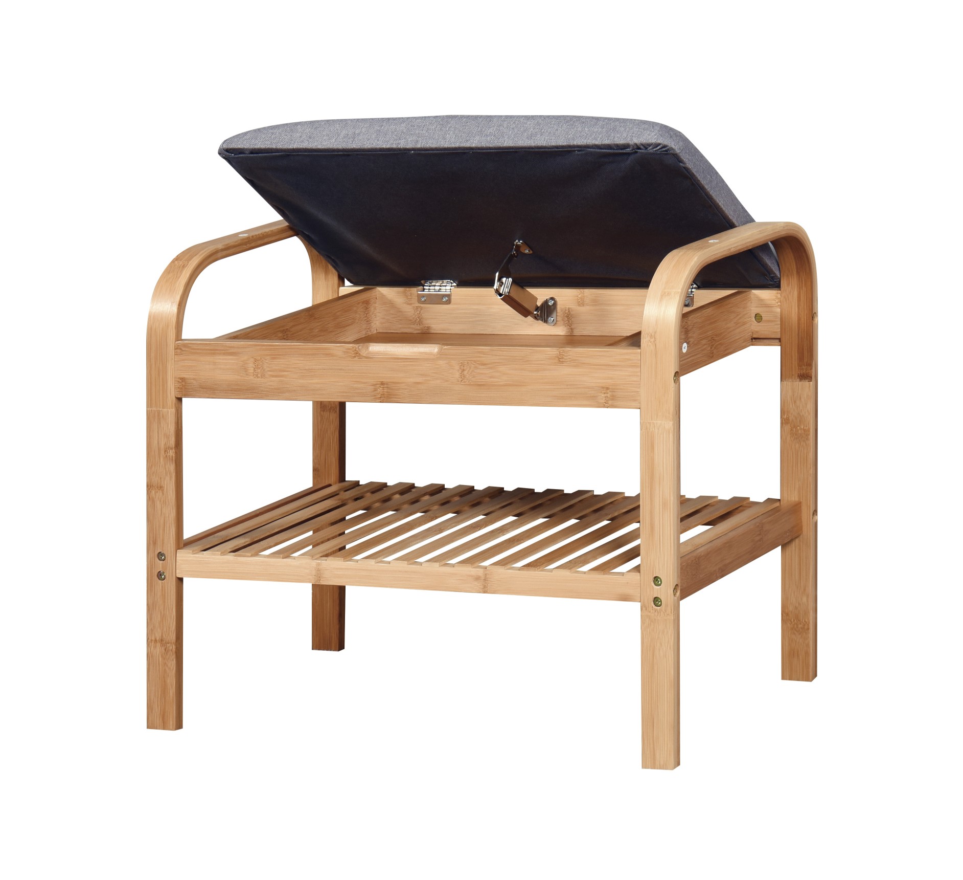 ST12 lavička / botník bambus - šedá