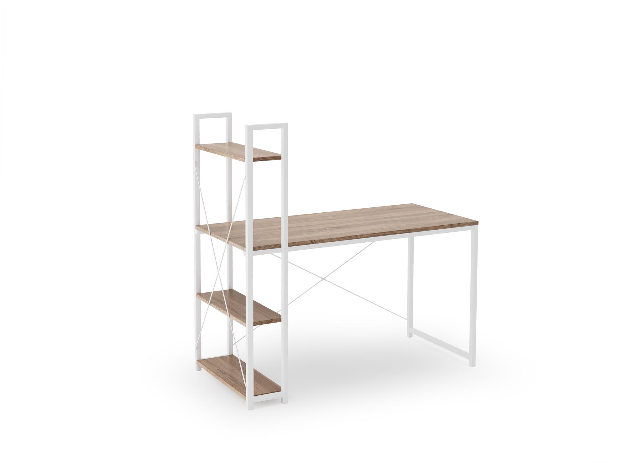 NARVIK B1 PC stôl biely/ dub sonoma