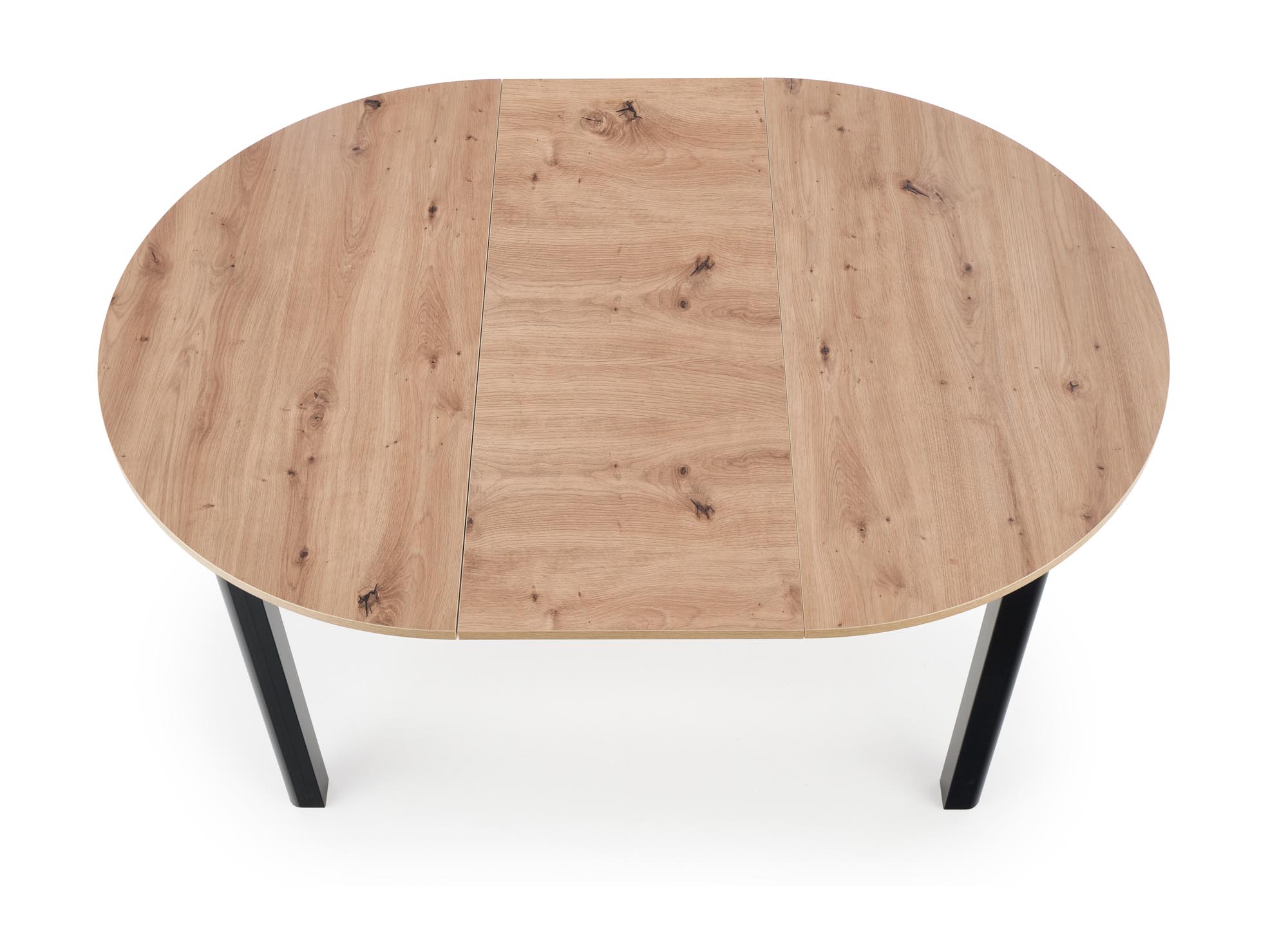 RINGO doska dub artisan, nohy - čierne (102-142x102x76 cm) 