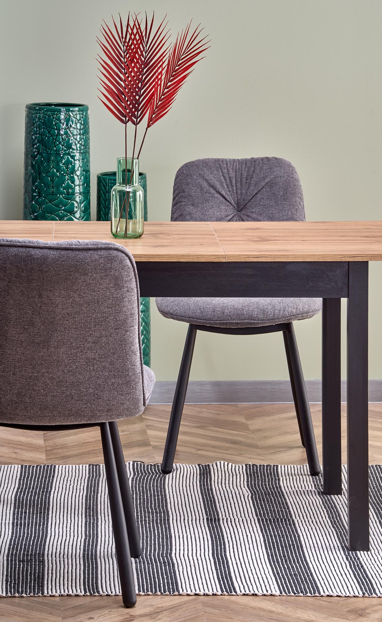 GREG rozkladací stôl dub wotan/čierny 