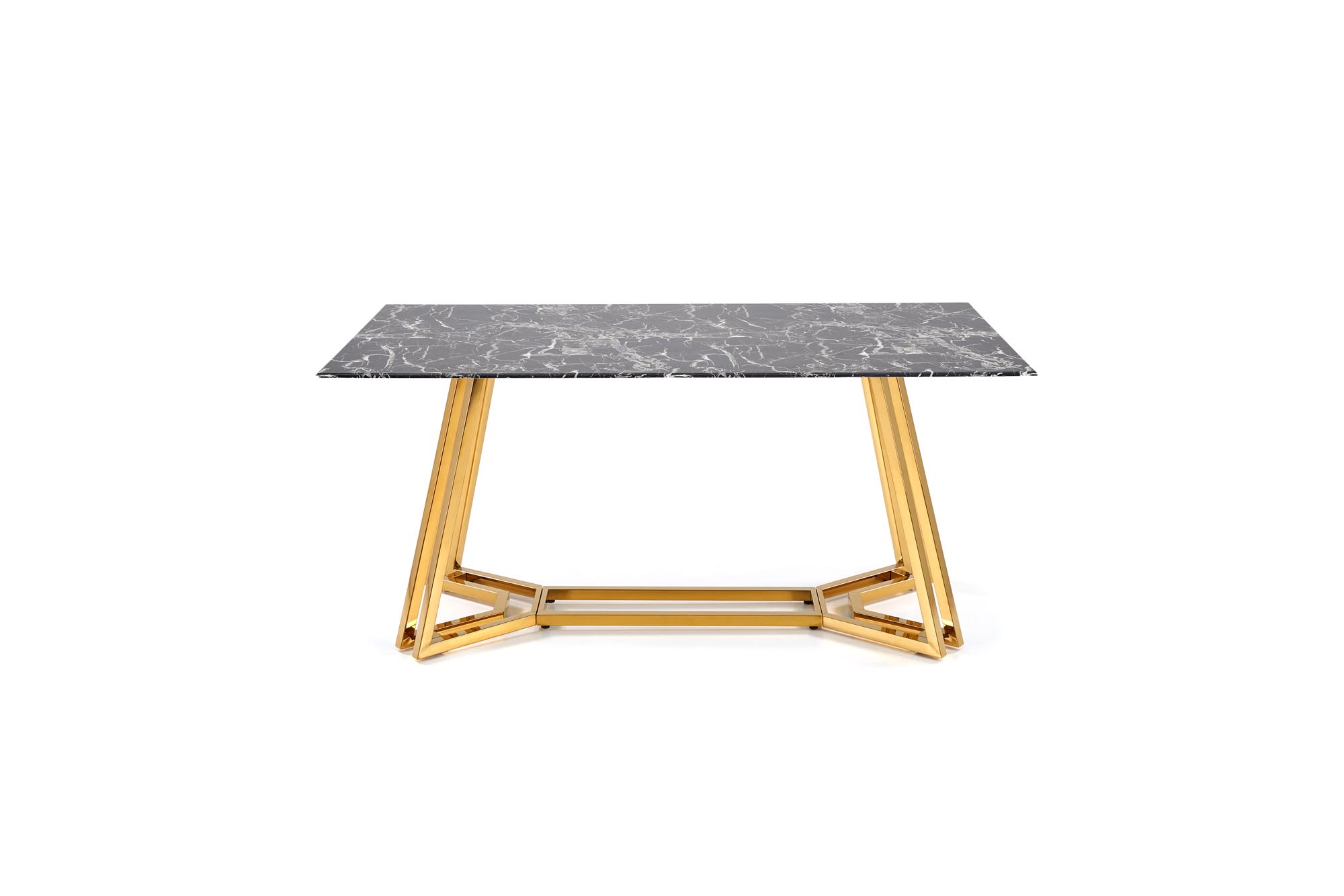 KONAMI stôl, doska - čierny mramor, nohy - zlaté