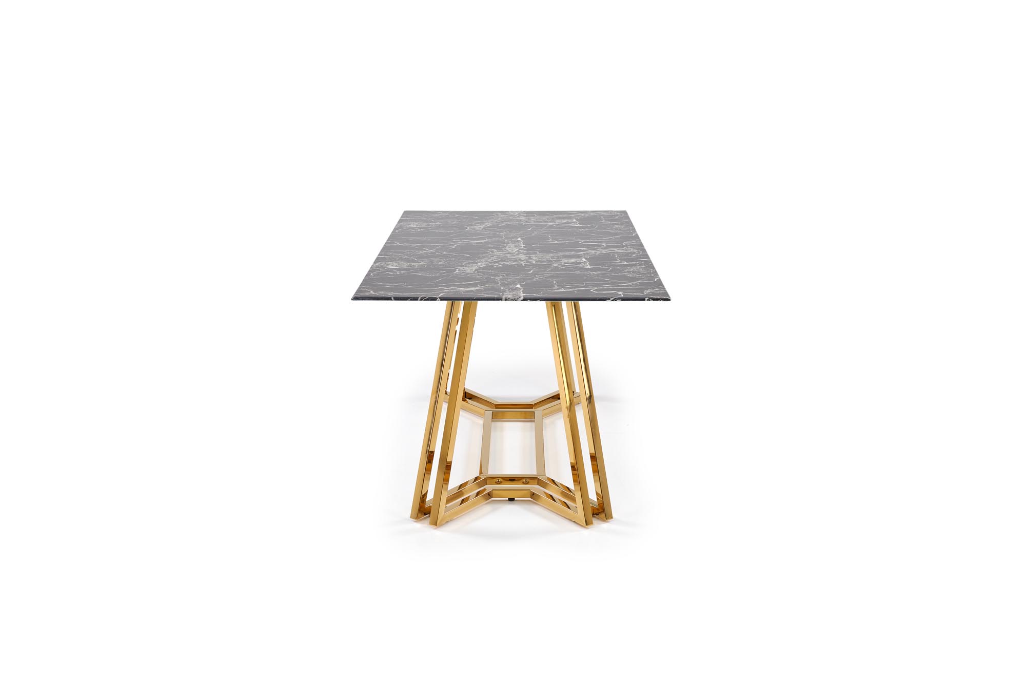 KONAMI stôl, doska - čierny mramor, nohy - zlaté