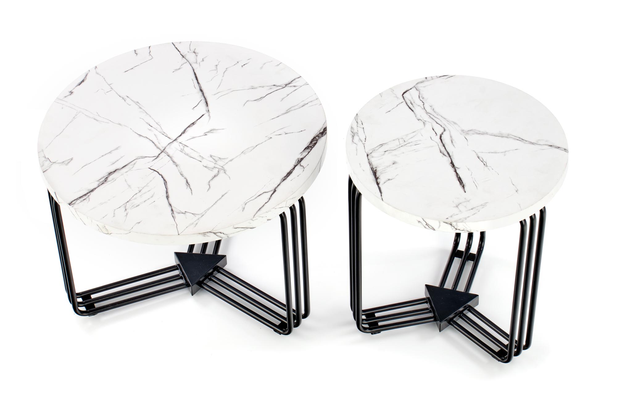 ANTICA M konferenčný stolík doska - biely mramor, konštrukcia - čierna