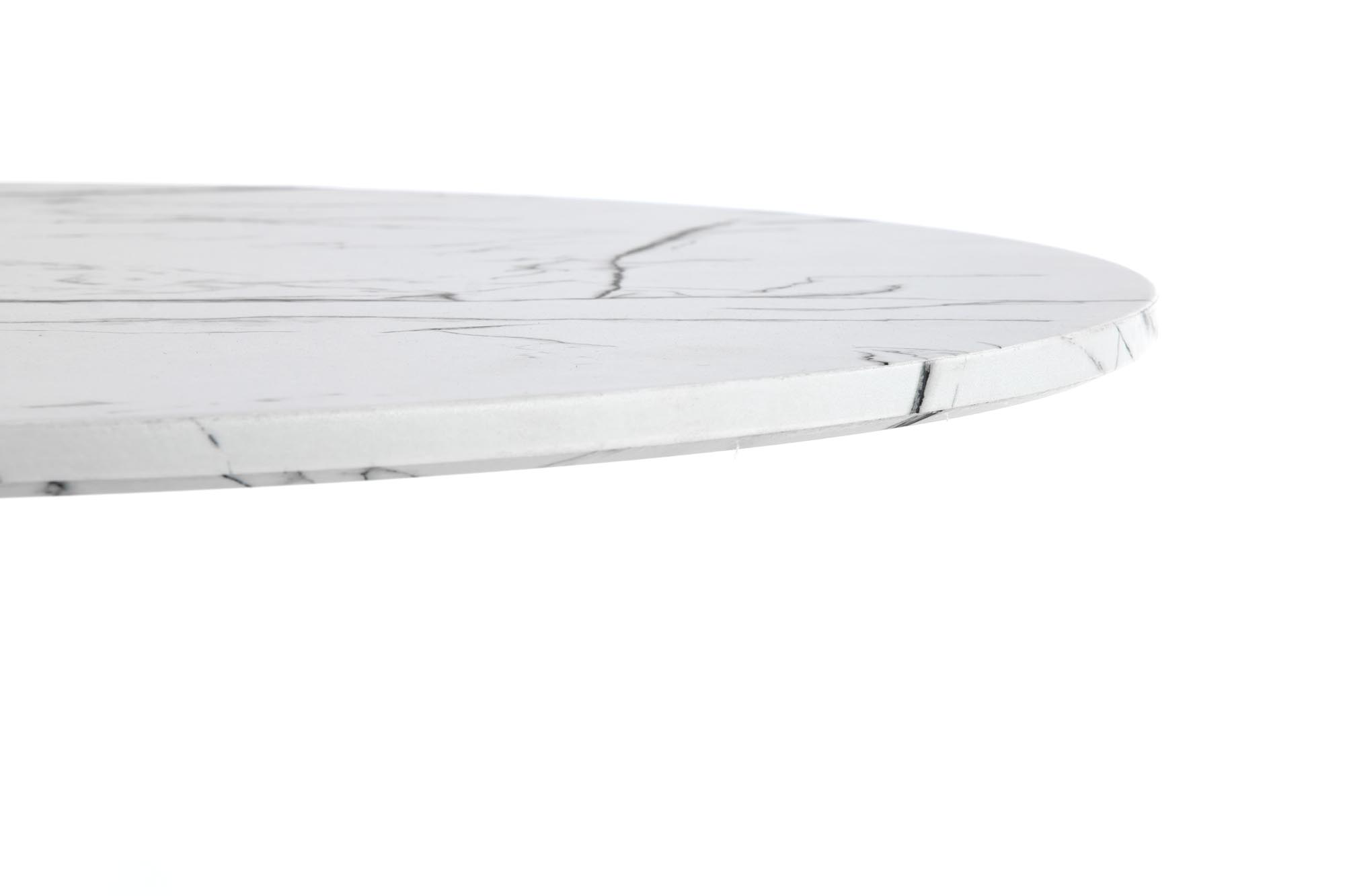 DENVER stôl, doska - biely mramor, nohy - biele