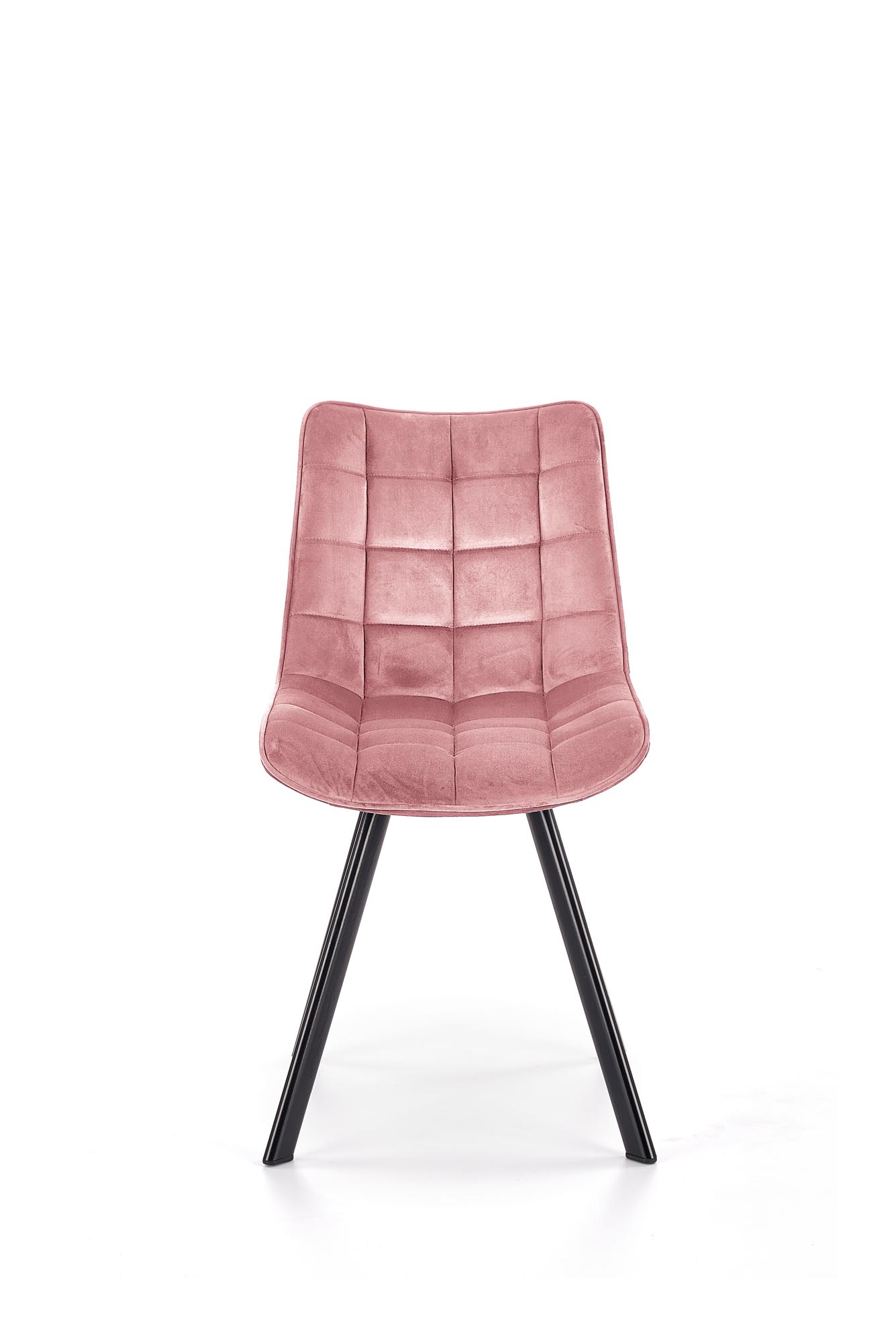 K332 jedálenská stolička nohy - čierne, sedák - ružový