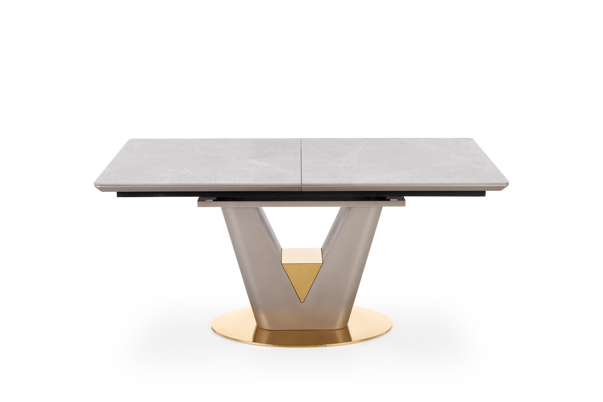 VALENTINO stôl s rozkladom svetlo šedý/zlatý