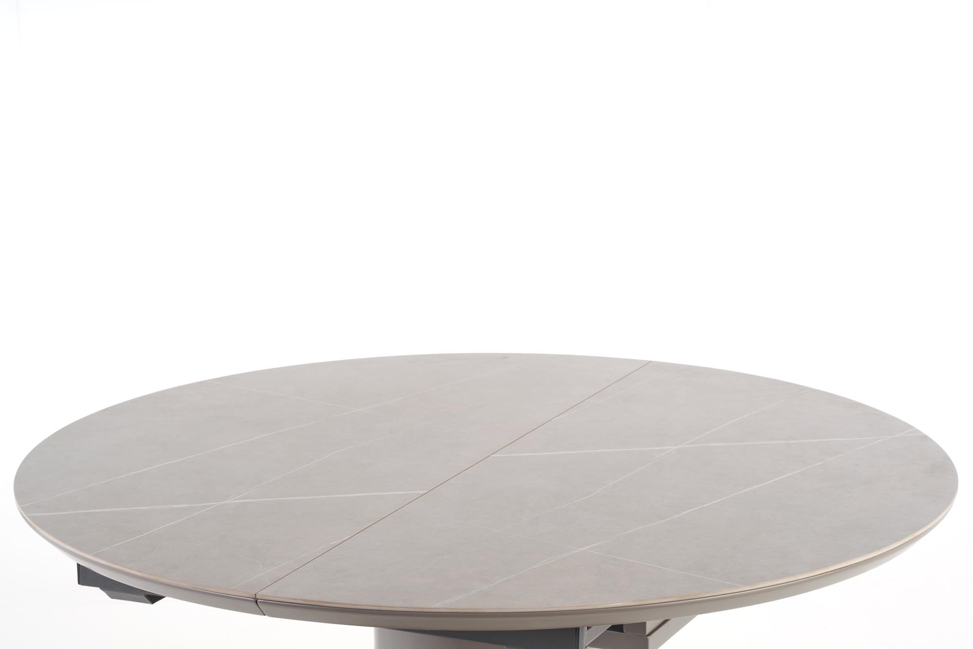 MUSCAT stôl s rozkladom doska - šedý mramor, noha - svetlo šedá / zlatá