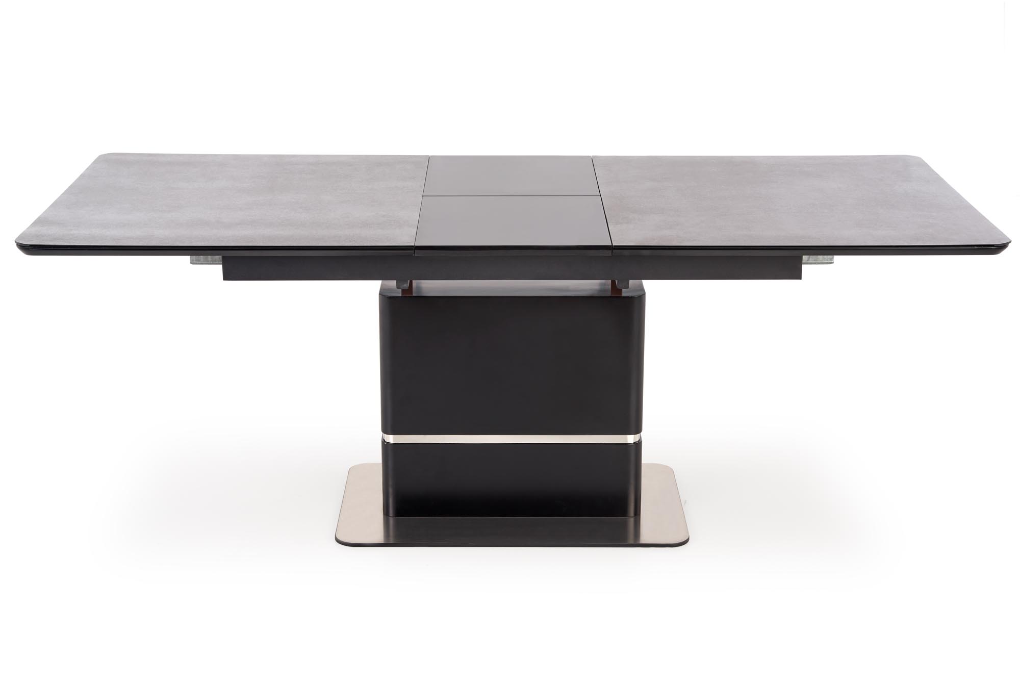 MARTIN stôl s rozkladom, doska - tmavo šedá, noha - čierna