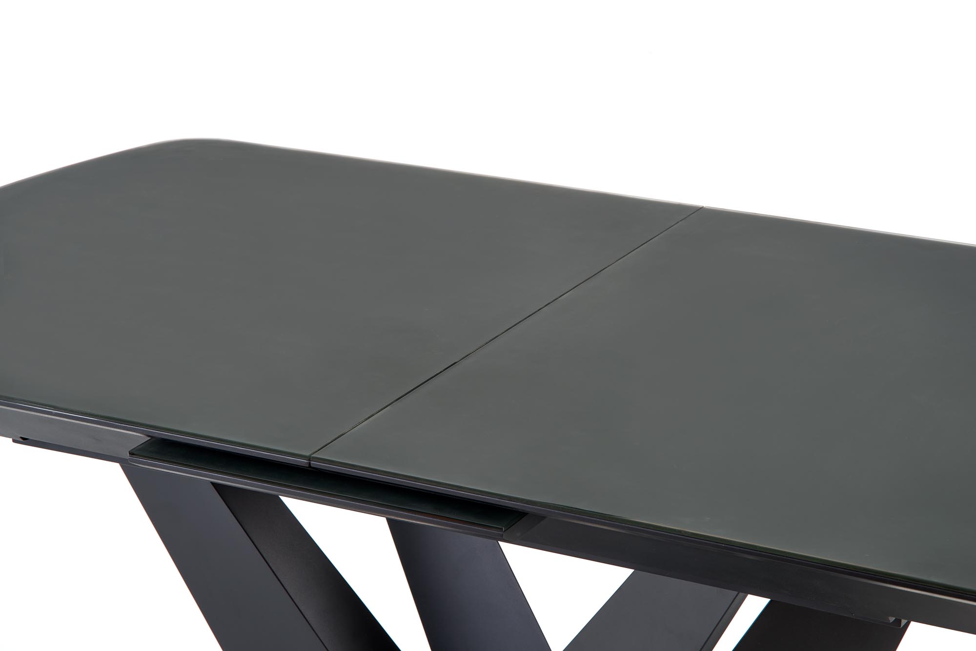 PATRIZIO stôl s rozkladom doska - tmavo šedá, noha - čierna