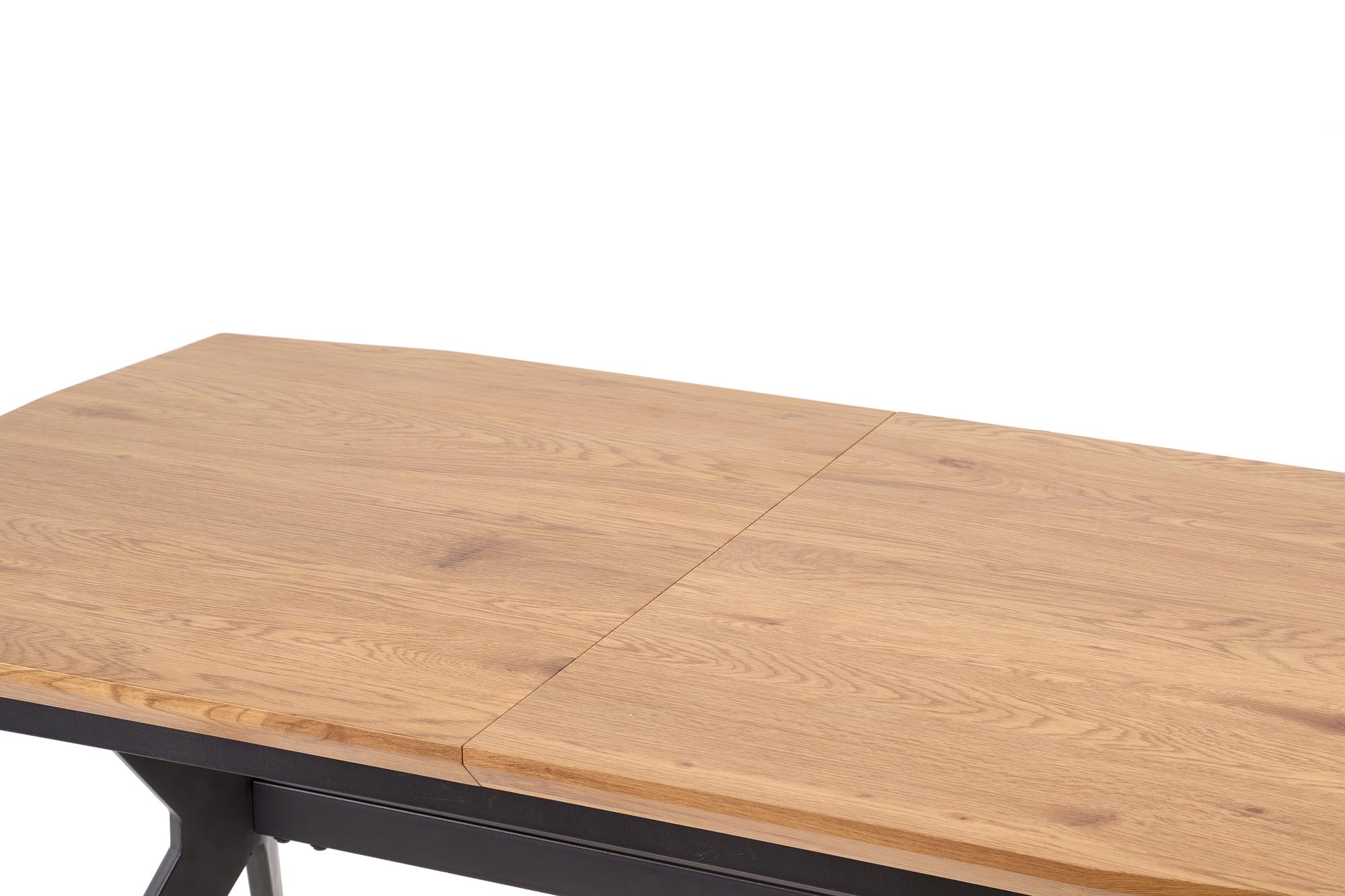 GUSTAVO stôl s rozkladom doska - dub zlatý, nohy - čierne