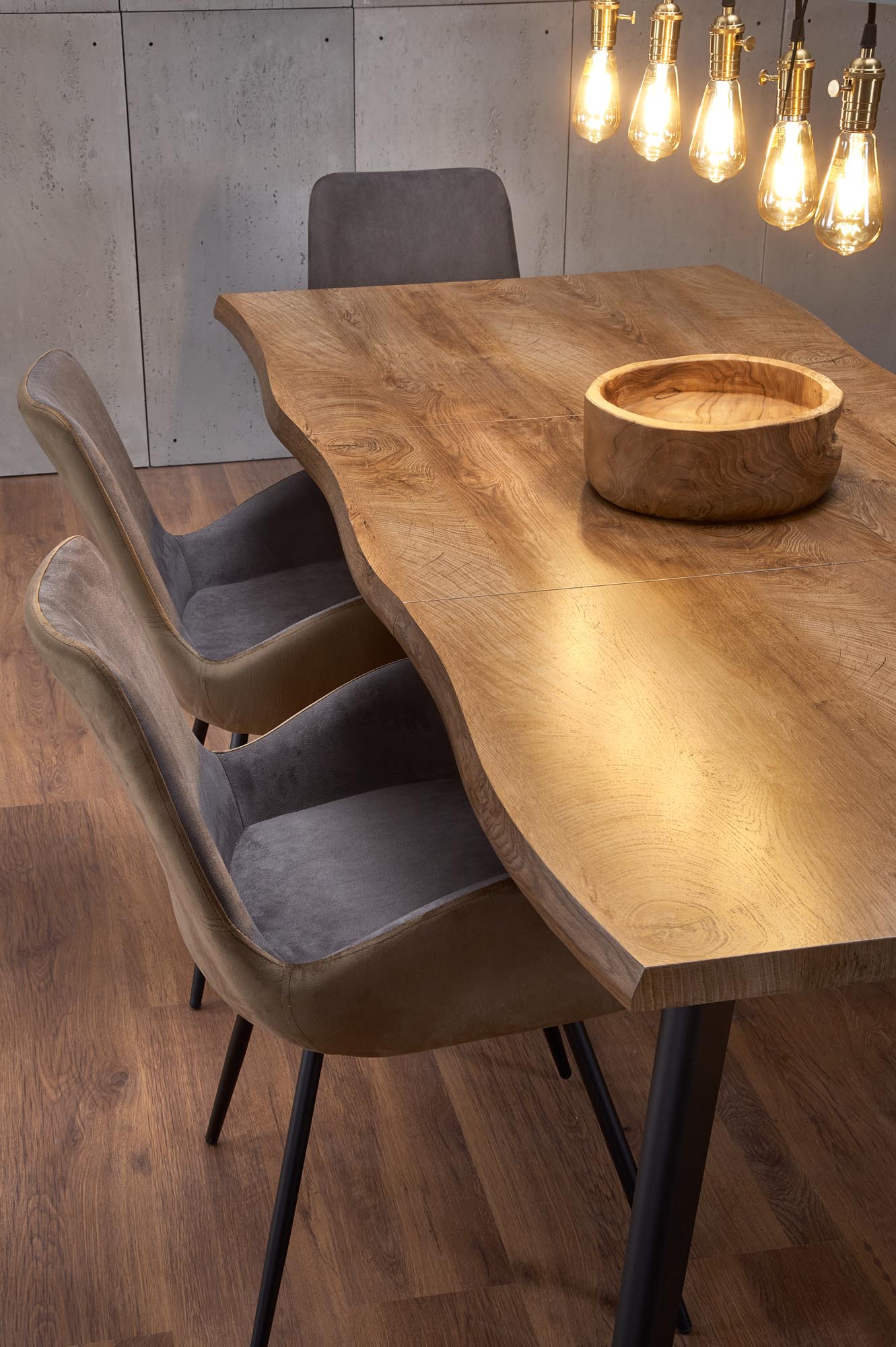 DICKSON stôl s rozkladom 120-180/80 cm, doska - prírodná, nohy - čierne