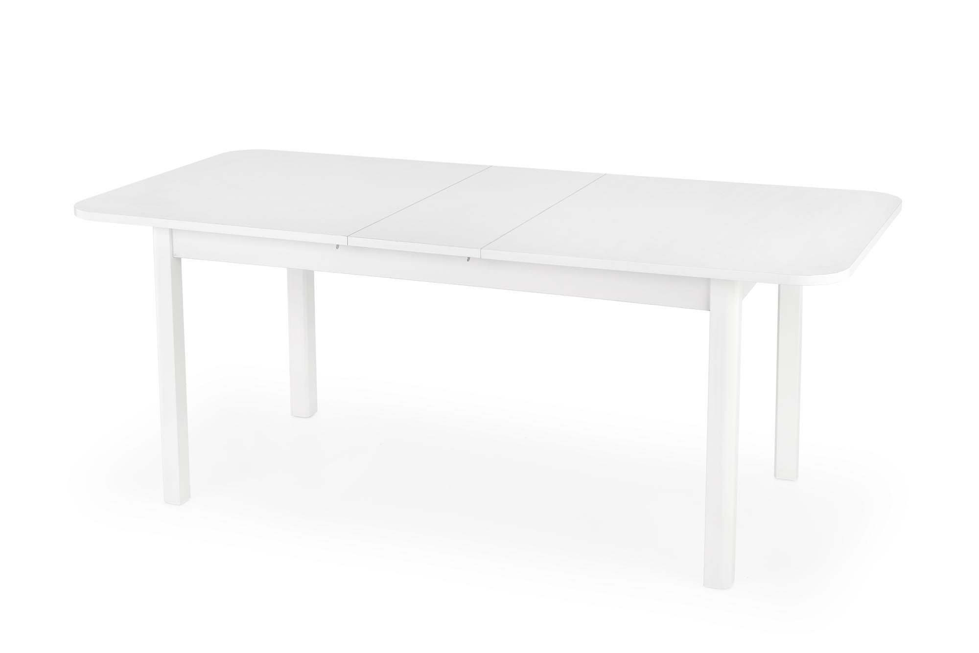 FLORIAN stôl s rozkladom, doska - biela, nohy - biele