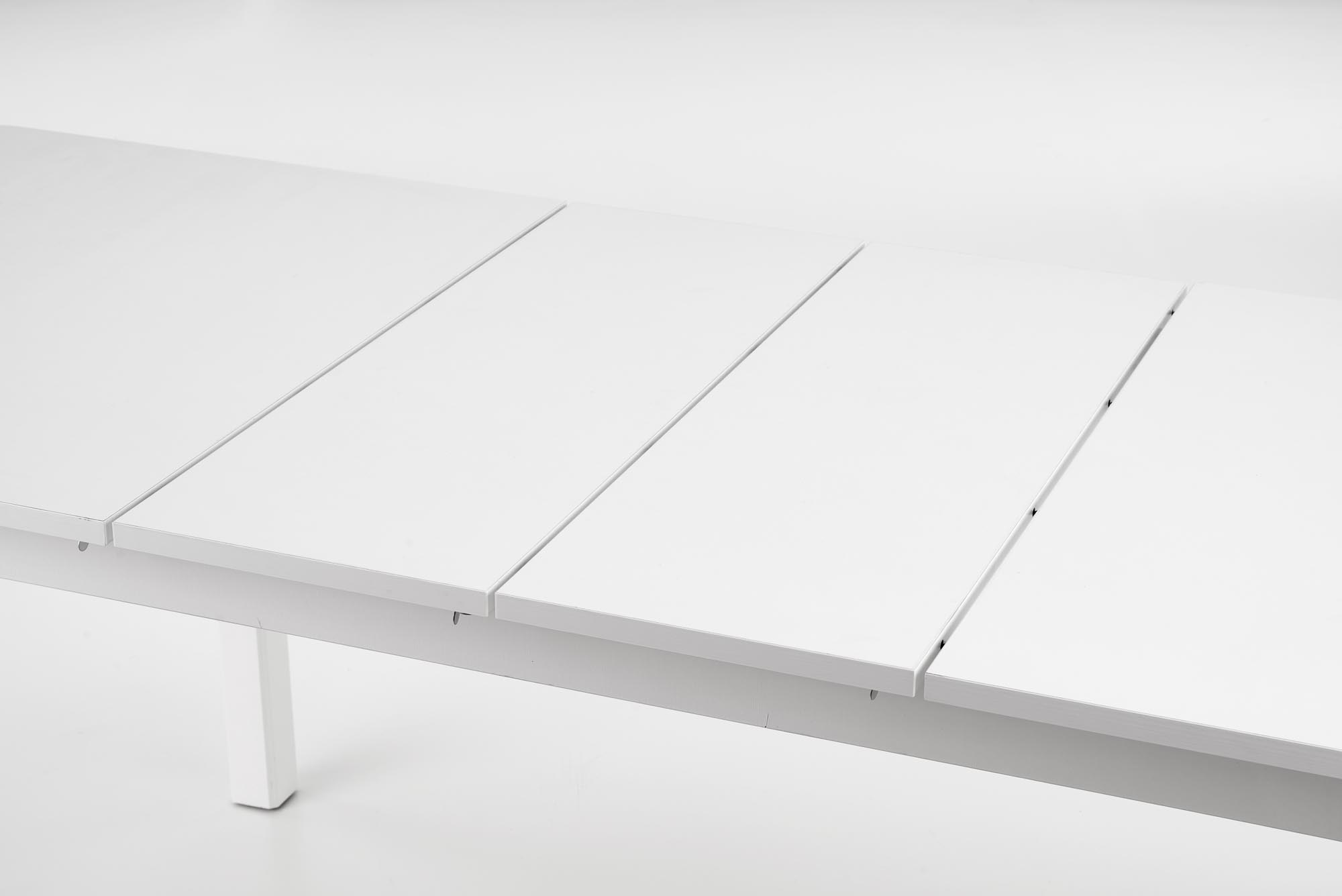 FLORIAN stôl s rozkladom, doska - biela, nohy - biele