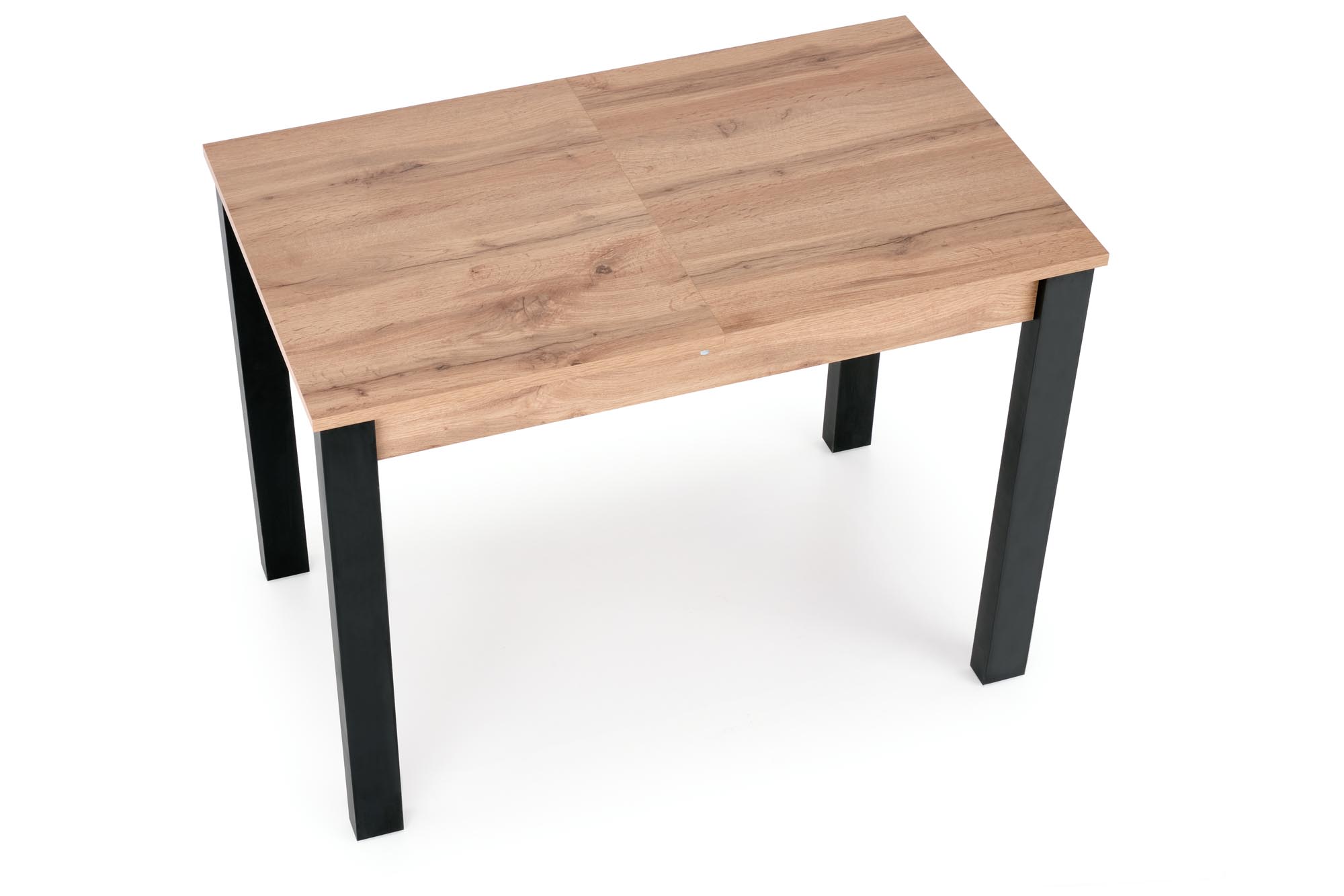 GINO stôl s rozkladom, doska - dub wotan, nohy - čierne