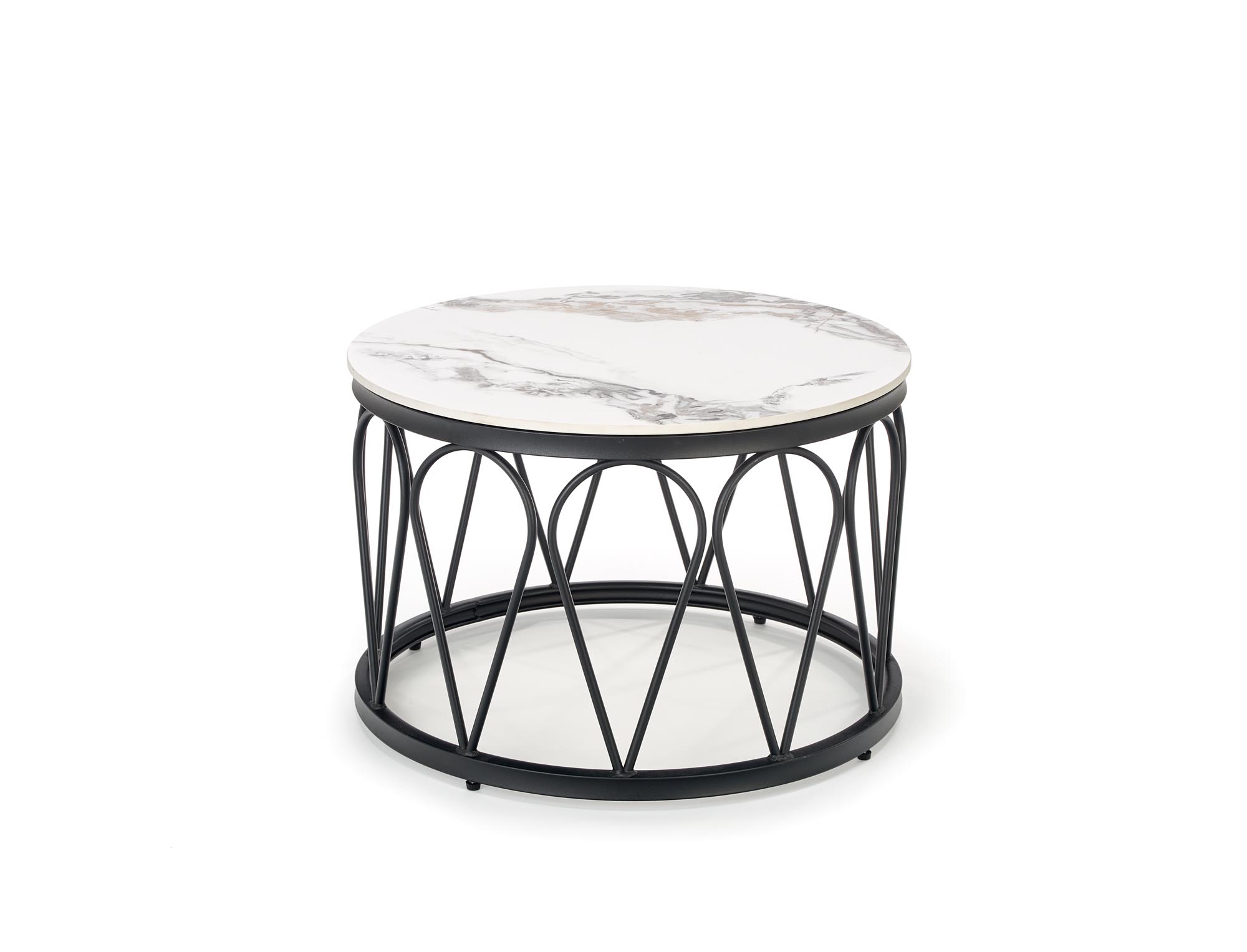 FORMOSA zostava 2 konf. stolíkov, biely mramor / čierna