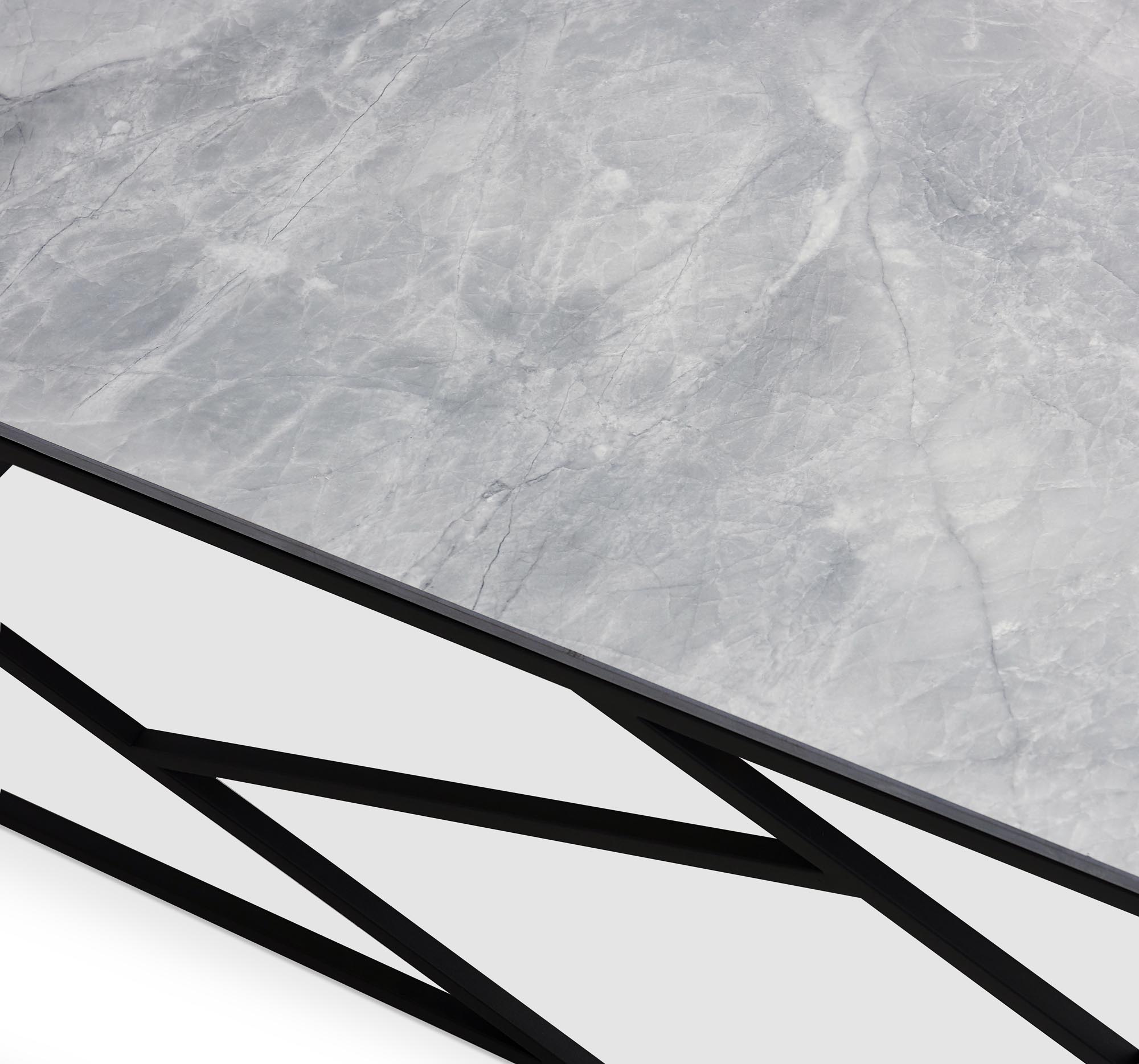 UNIVERSE 2 konferenčný stolík, šedý mramor / čierny