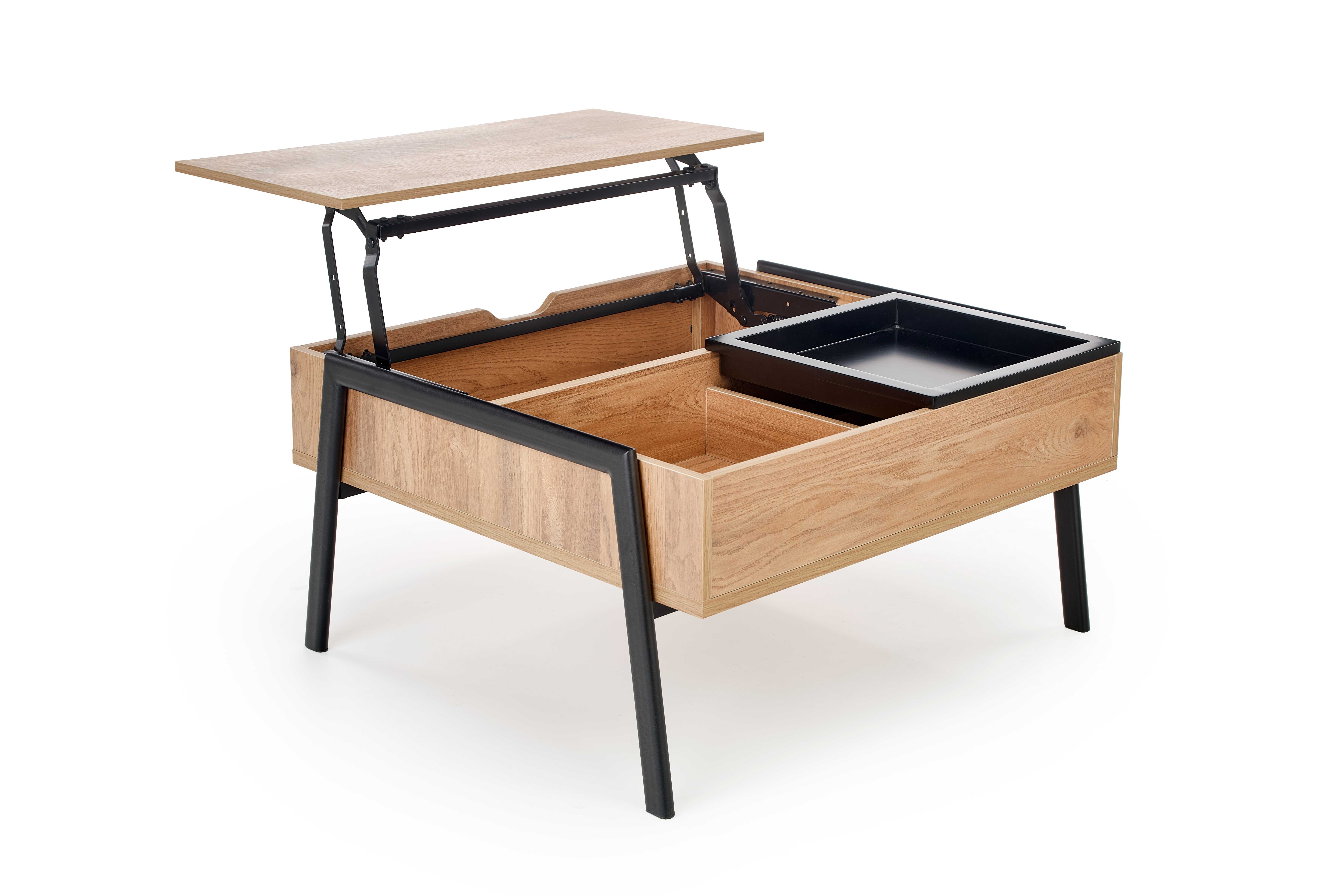 PODIUM konferenčný stolík doska: prírodná, nohy: čierne