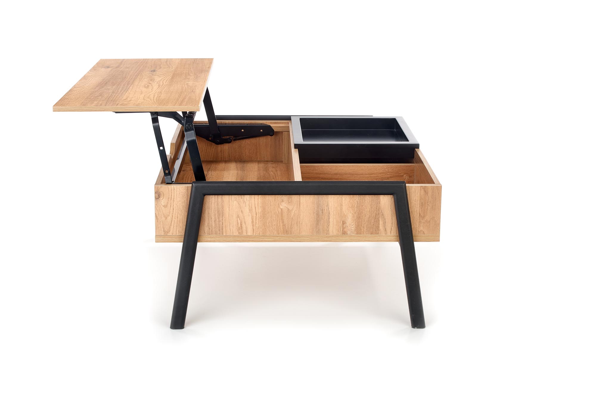 PODIUM konferenčný stolík doska: prírodná, nohy: čierne