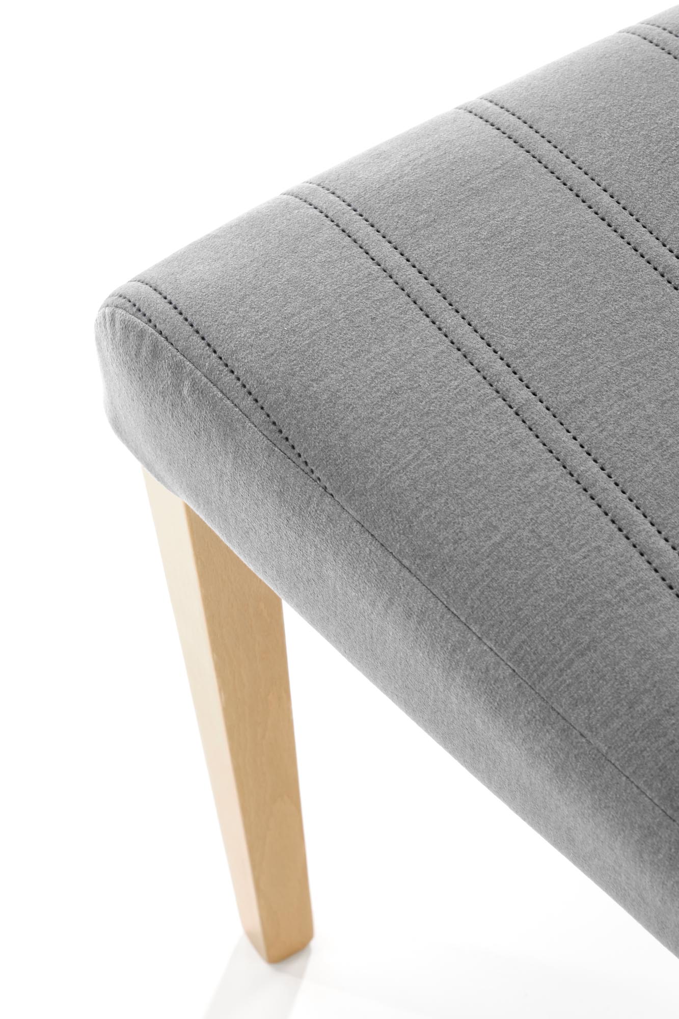 DIEGO 3 jedálenská stolička dub medový / čal. velvet prešívaný - MONOLITH 85 (svetlo šedá)