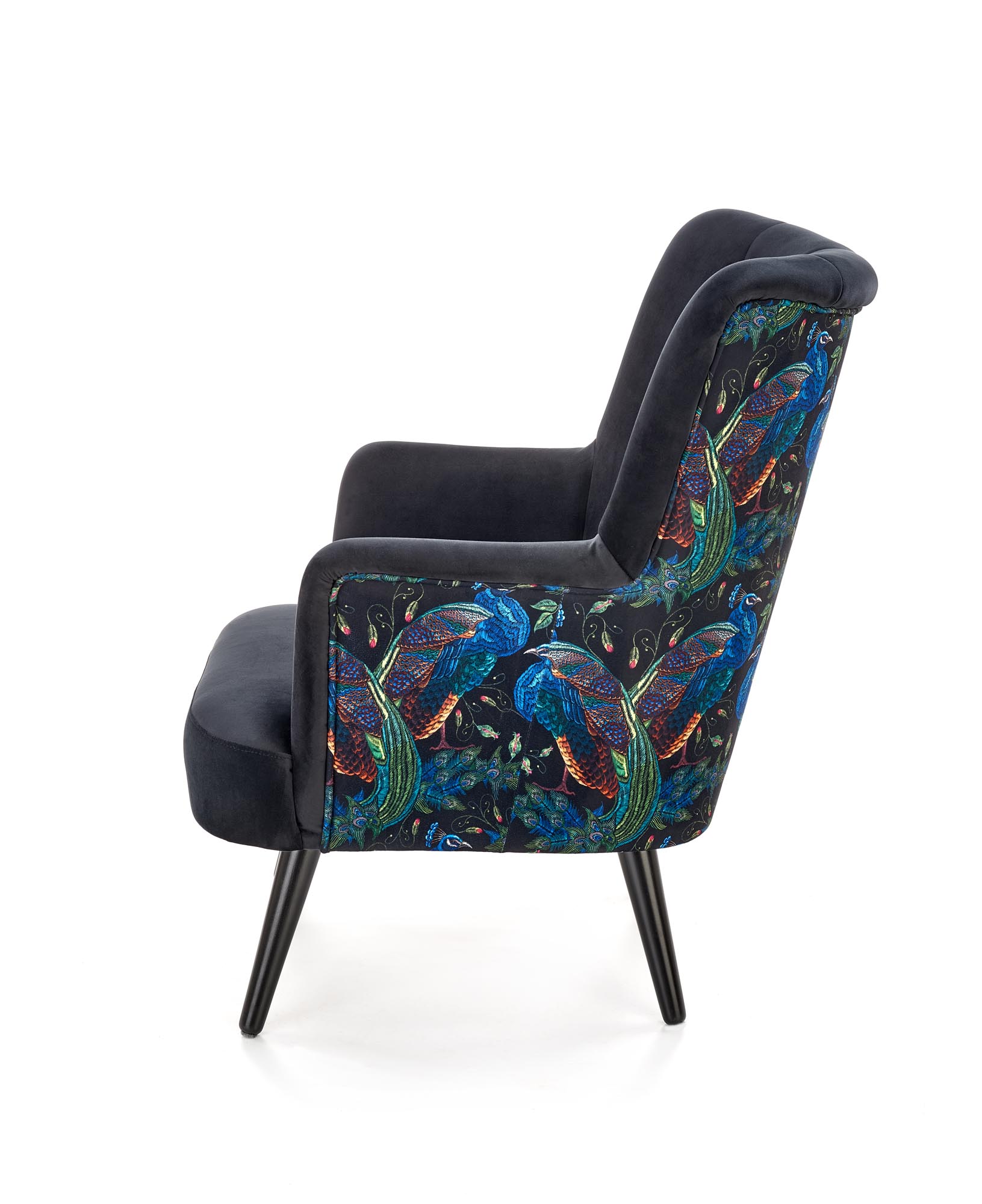 PAGONI relaxačné kreslo čierne (tkanina Bluvel #19)