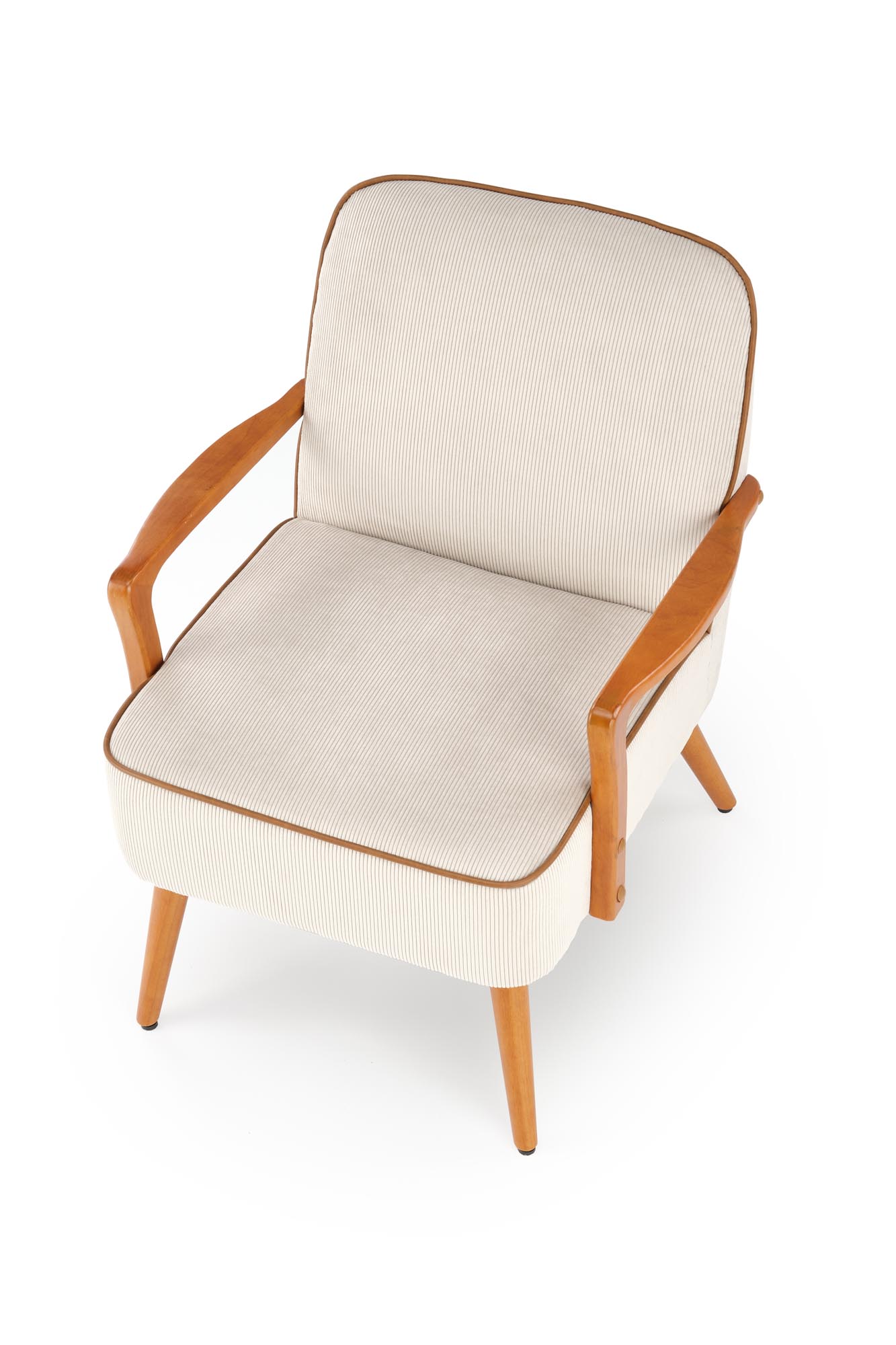 PASTORE relaxačné kreslo svetlo béžové / svetlý orech