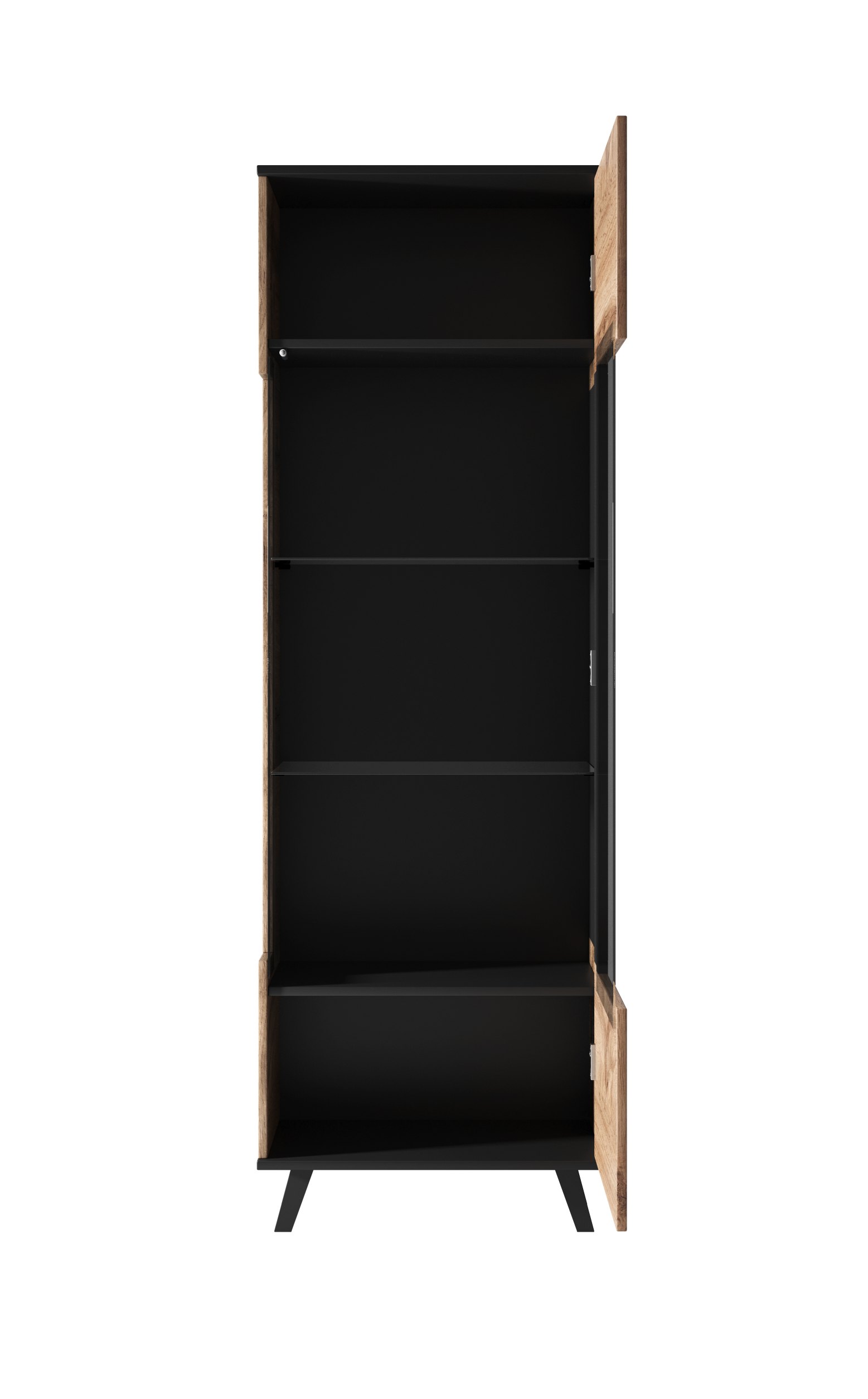 RANDOM W-1 vitrína dub wotan/čierna