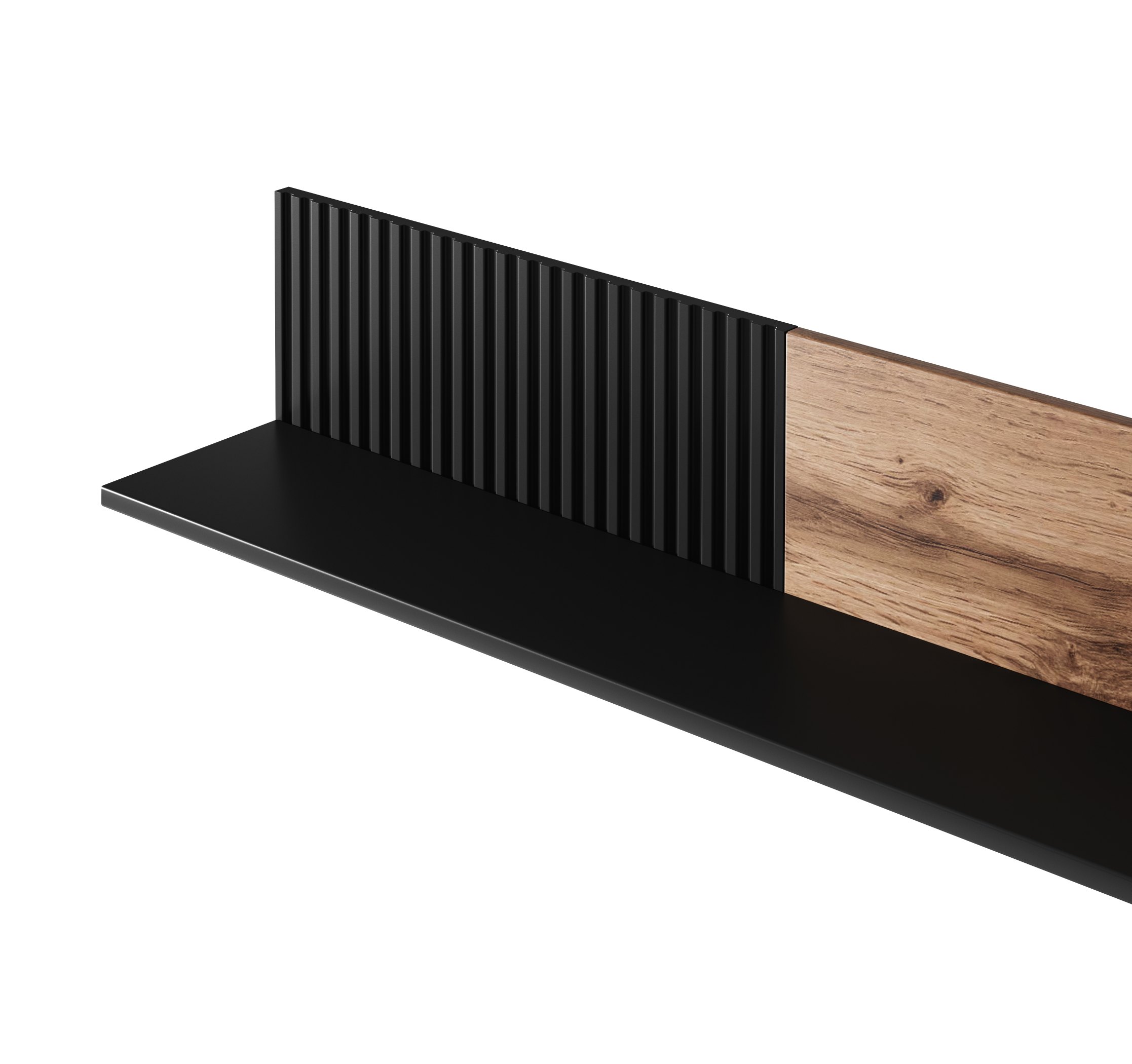 RANDOM P-1 závesná polica dub wotan/čierna