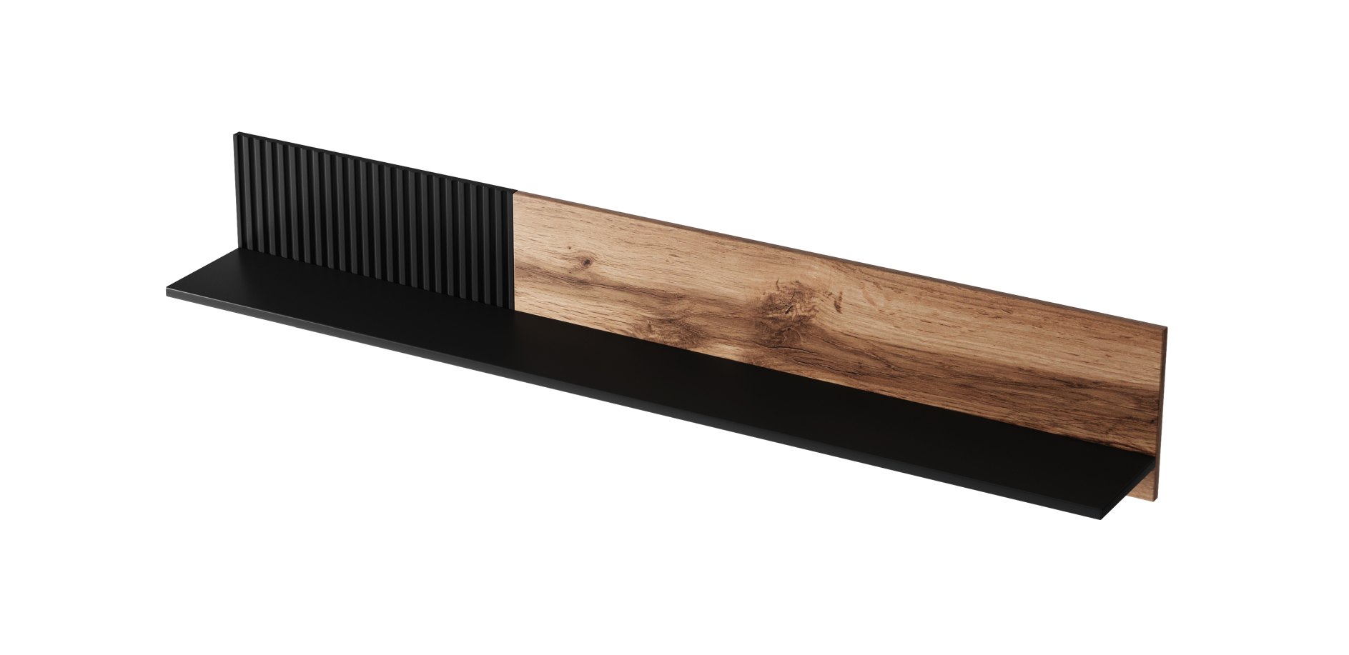 RANDOM P-1 závesná polica dub wotan/čierna