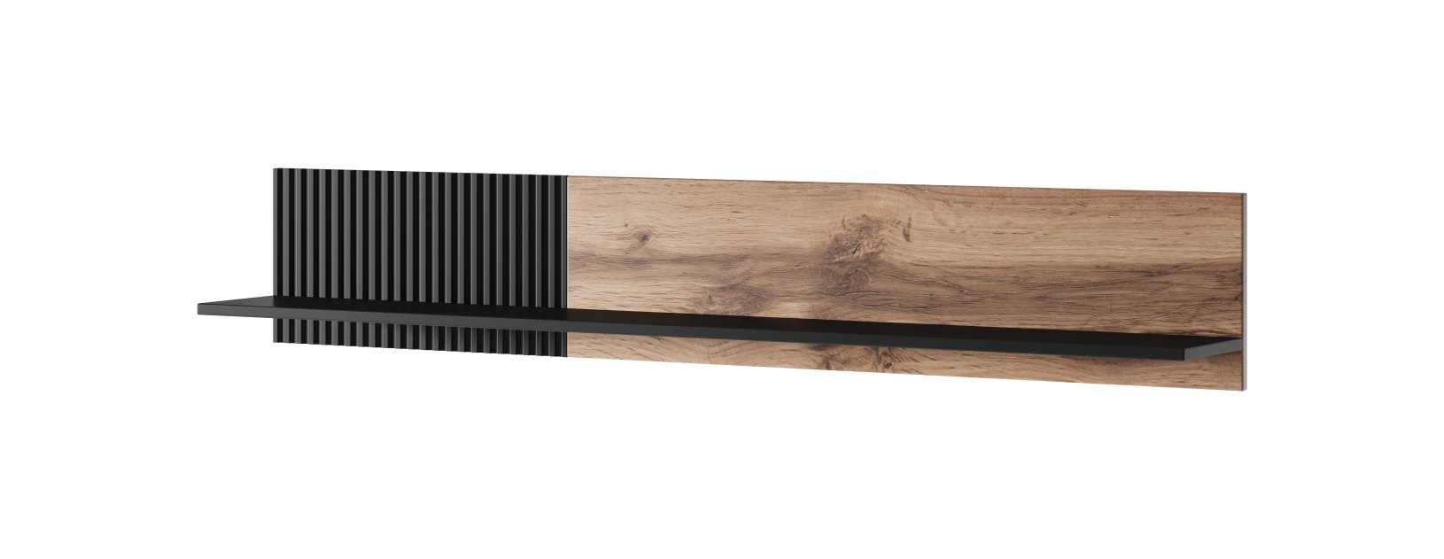 RANDOM P-1 závesná polica dub wotan/čierna