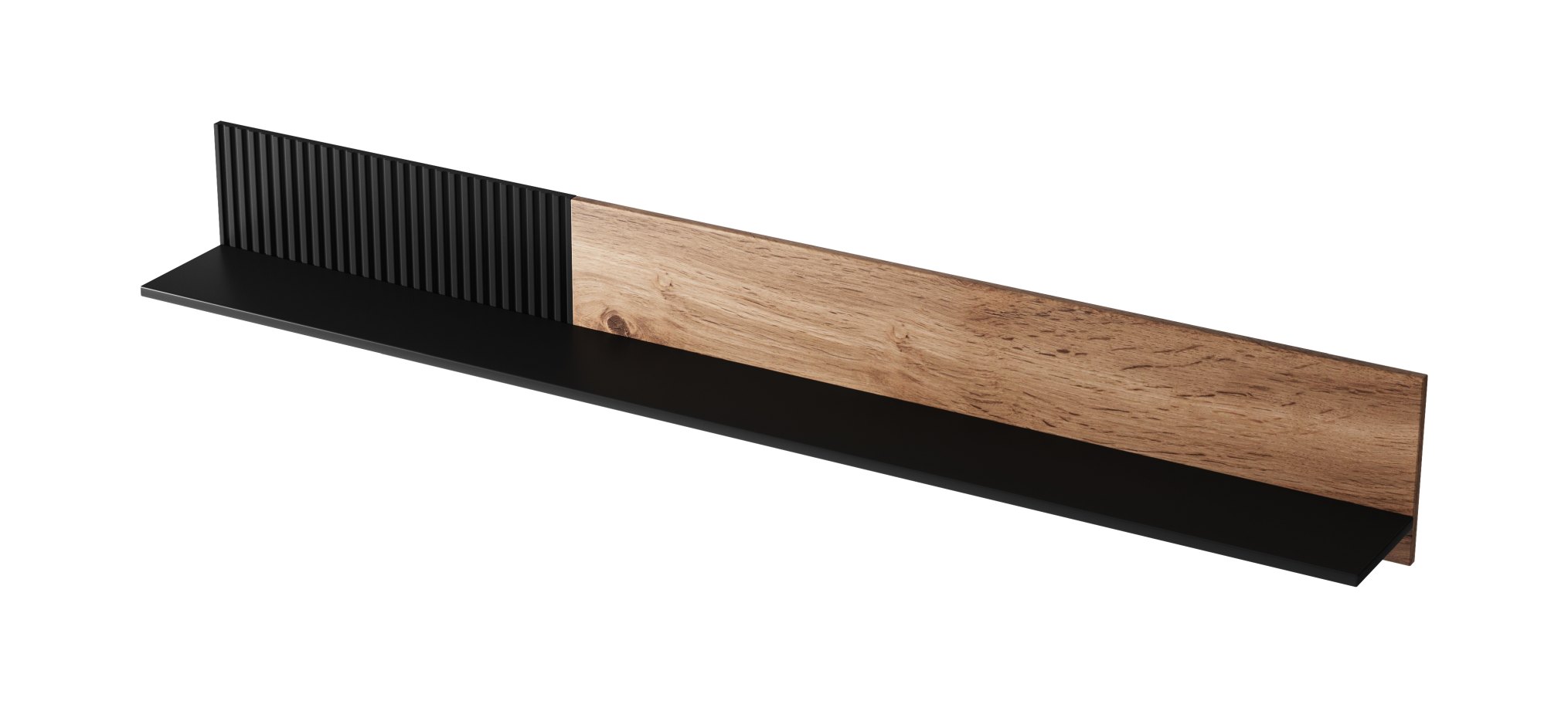 RANDOM P-2 závesná polica dub wotan/čierna