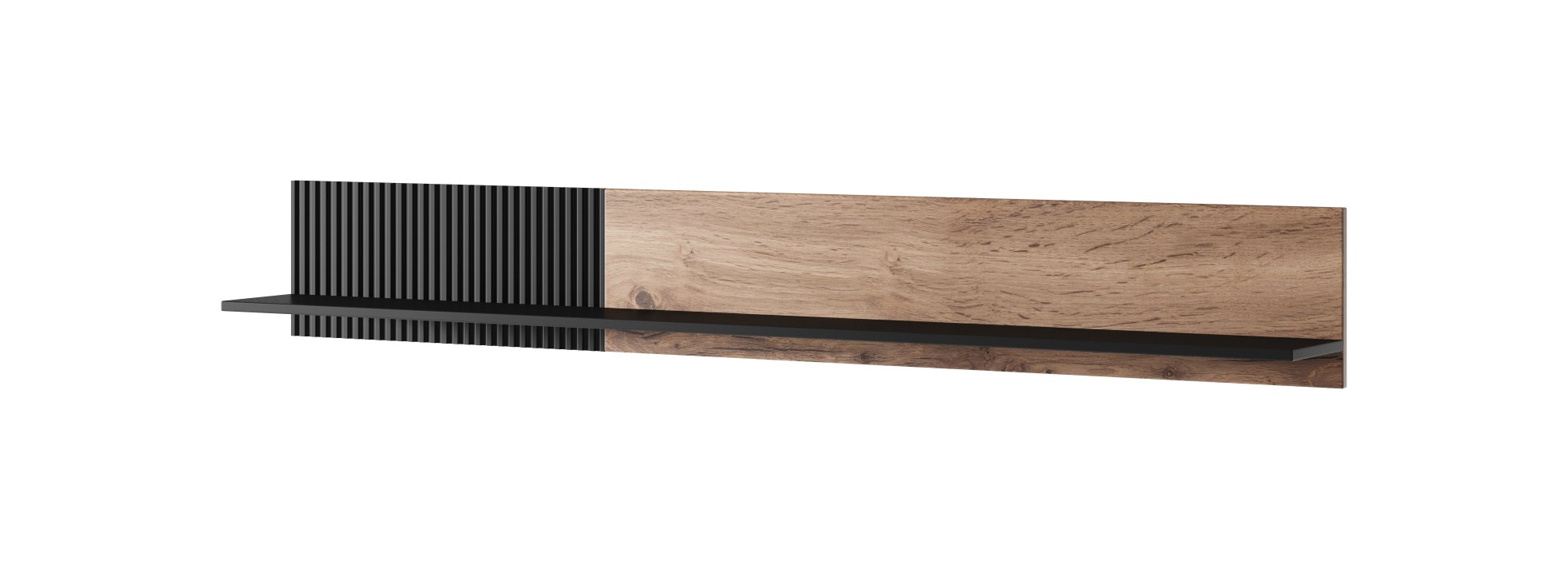 RANDOM P-2 závesná polica dub wotan/čierna