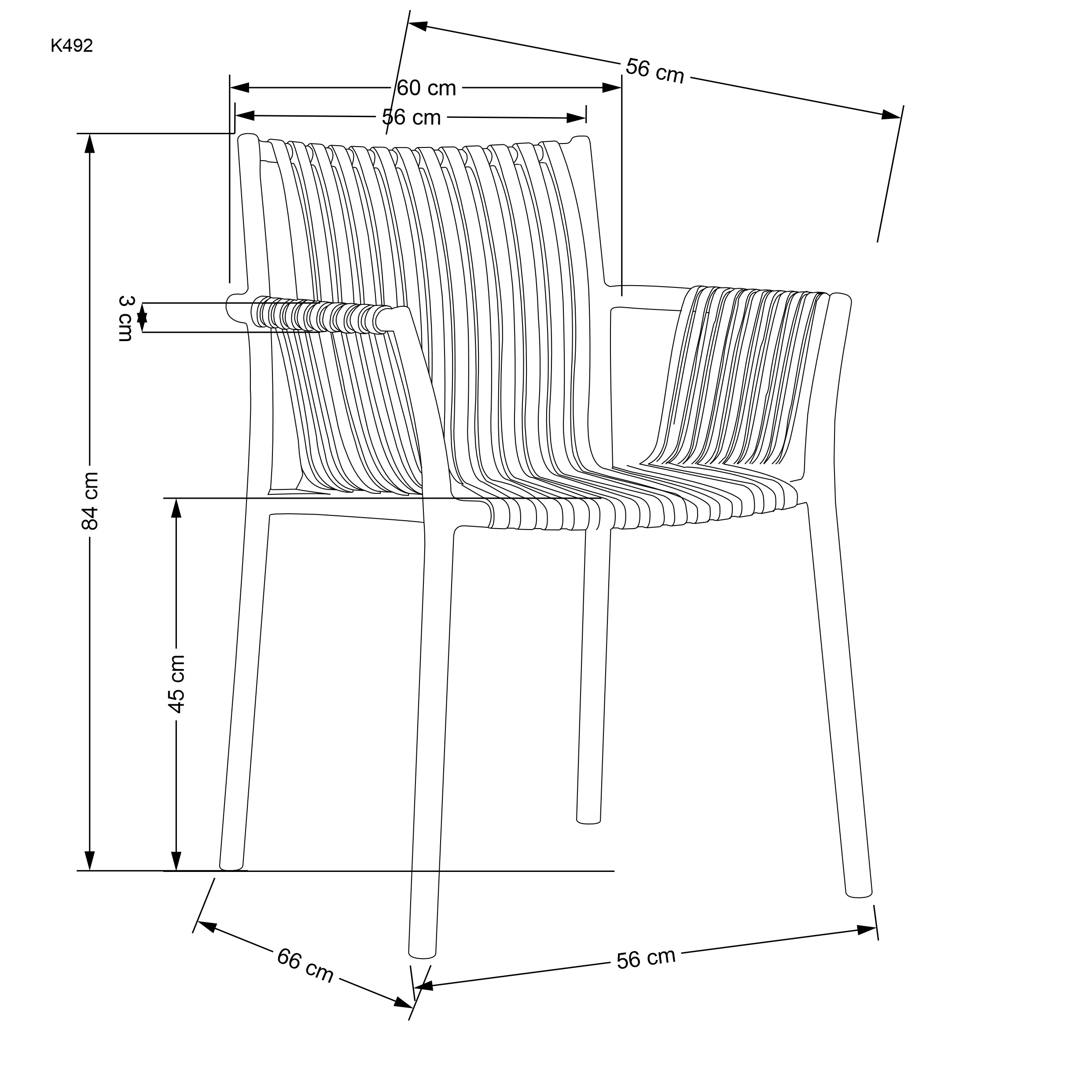K492 stolička biela
