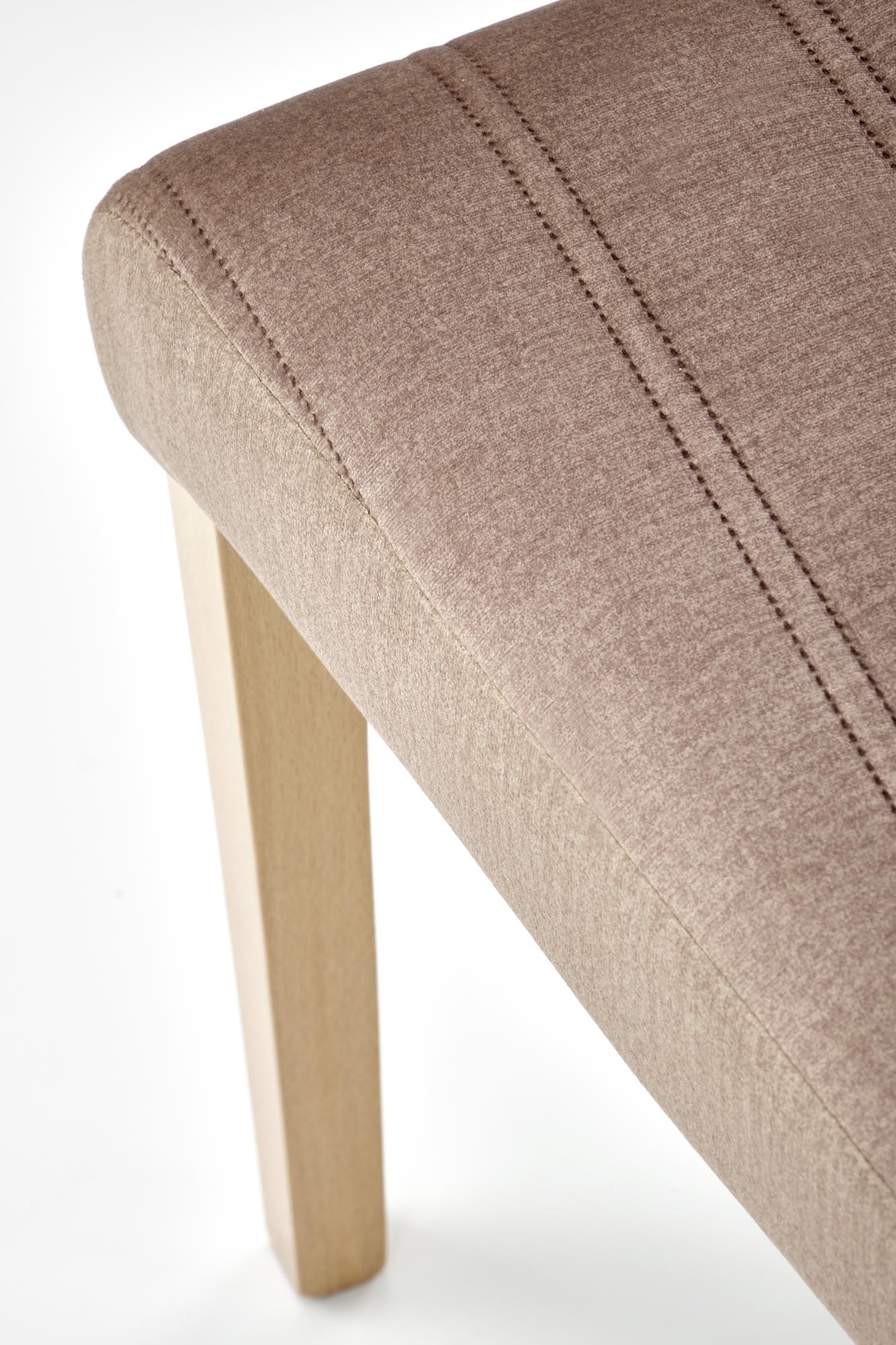 DIEGO 3 stolička dub medový/čal. zamatové prešívané pruhy - MONOLITH 09