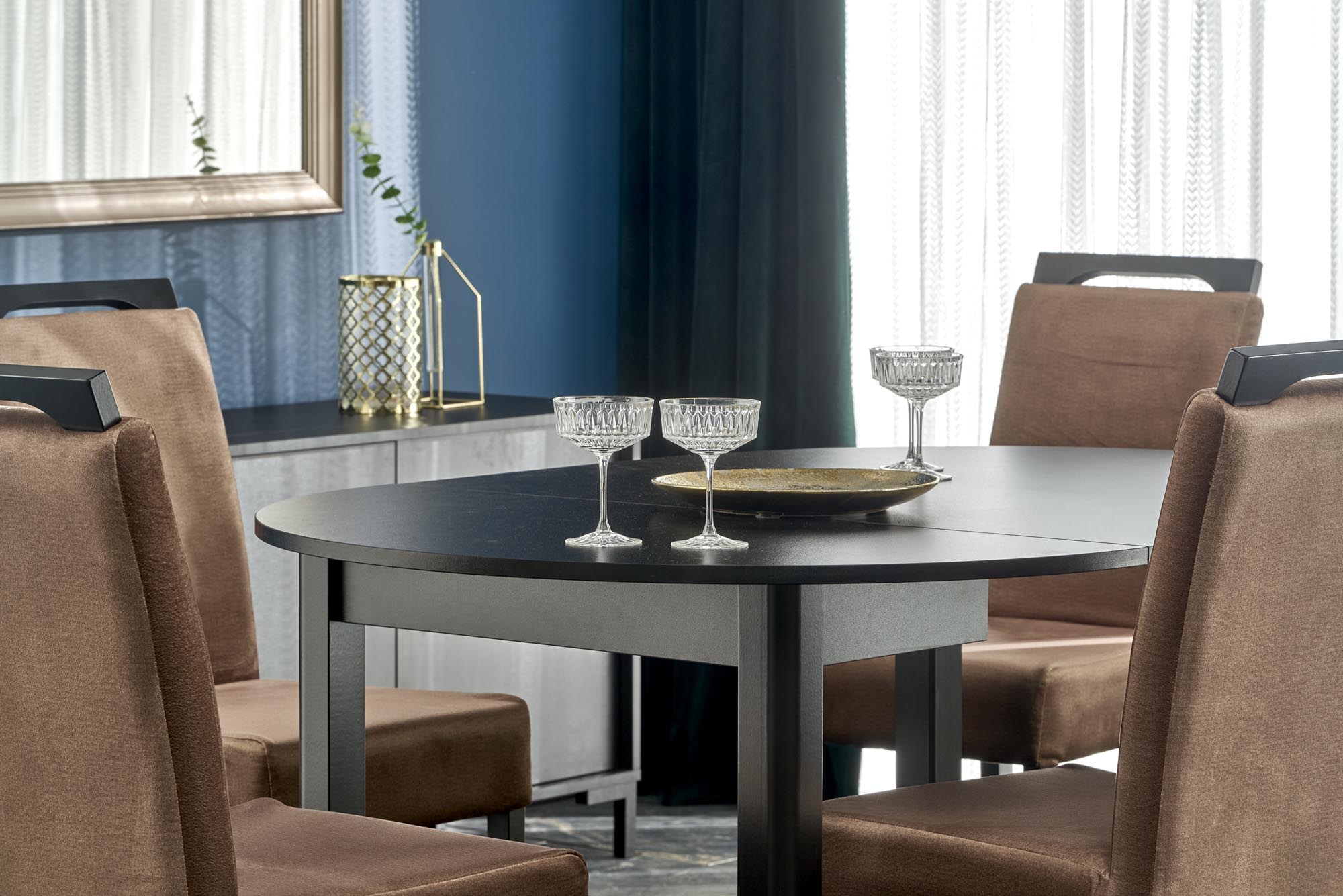 RINGO stôl doska čierna, nohy - čierne