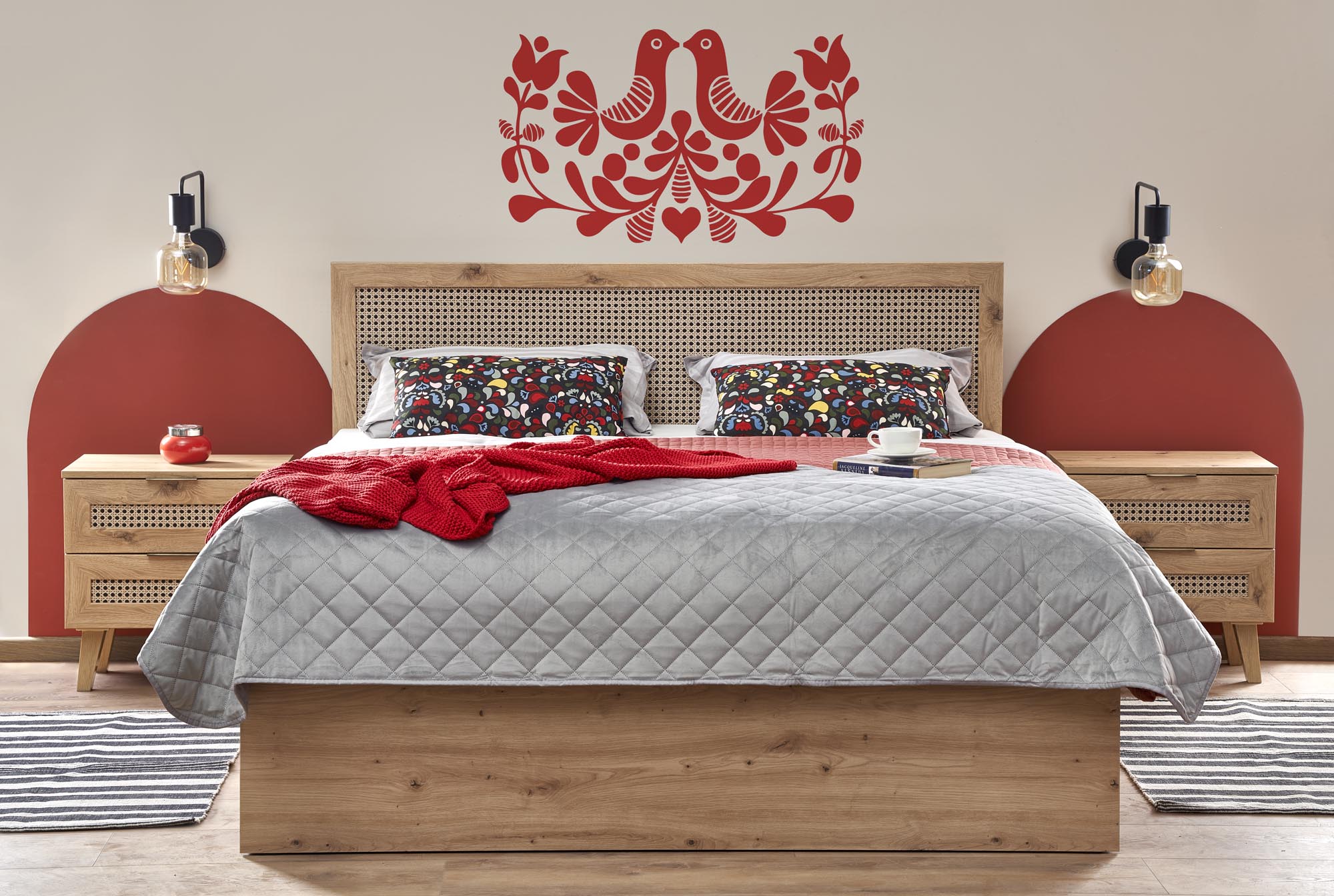 BORNEO LOZ-160 posteľ, dub artisan/ čierna