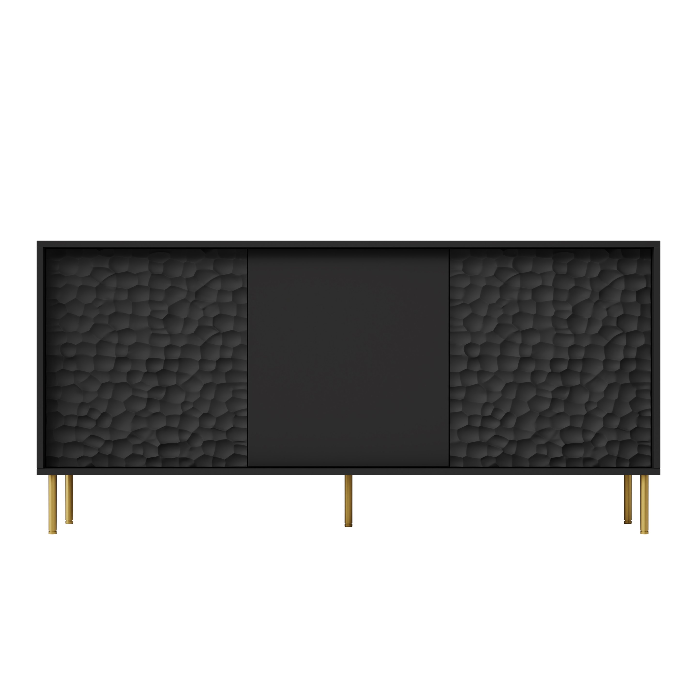 BULLET KM-1 komoda čierna, nohy: zlaté