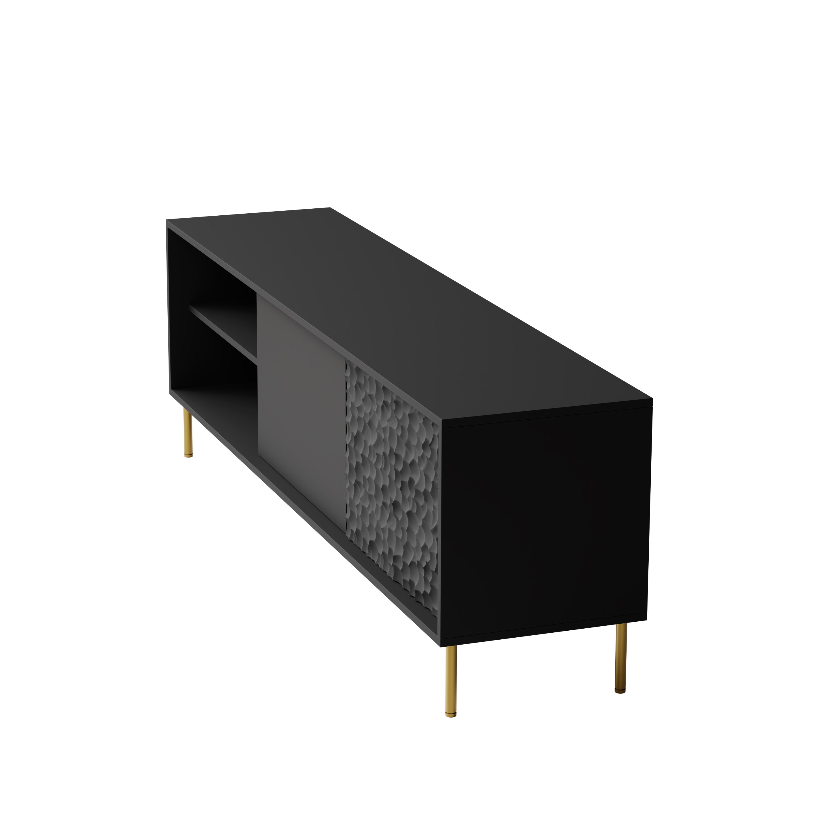 BULLET RTV-1 stolík RTV 180 cm čierny, nohy: zlaté