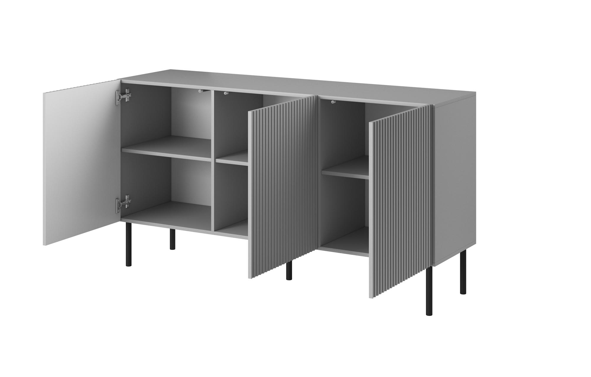 ASENSIO KM-1 komoda svetlo šedá, nohy: čierne