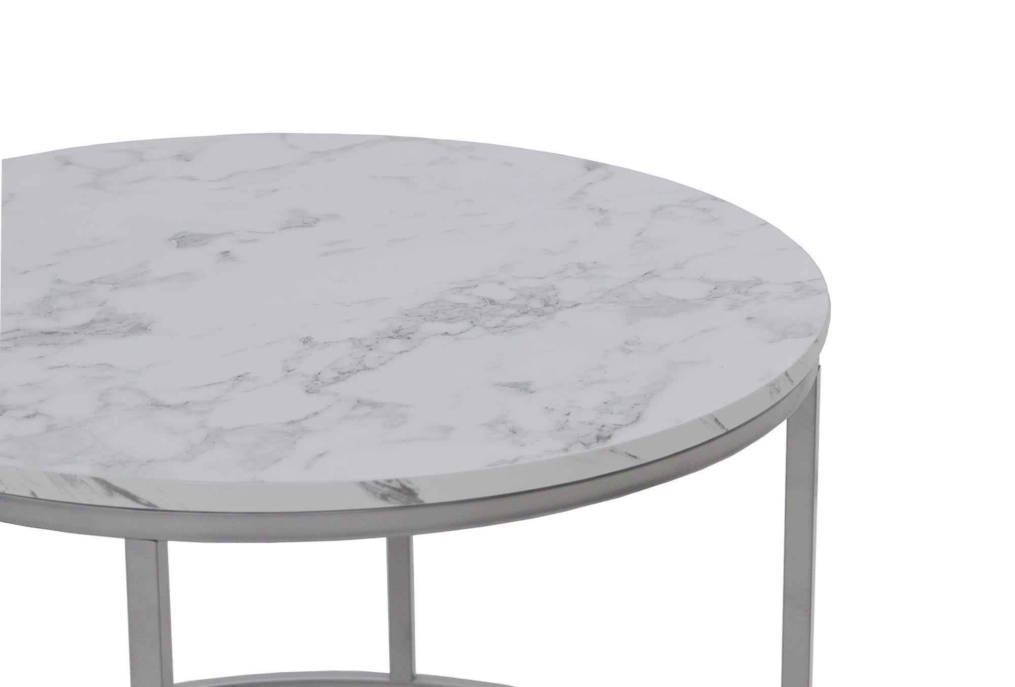 PAOLA zostava dvoch konferenčných stolíkov, mramor/strieborná